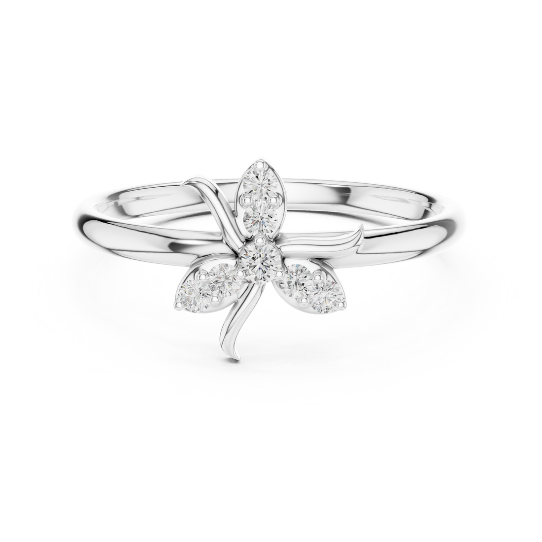 Elegant Bow Lab-Grown Diamond Ring in 14K/18K Gold | Kiashaa Jewellery