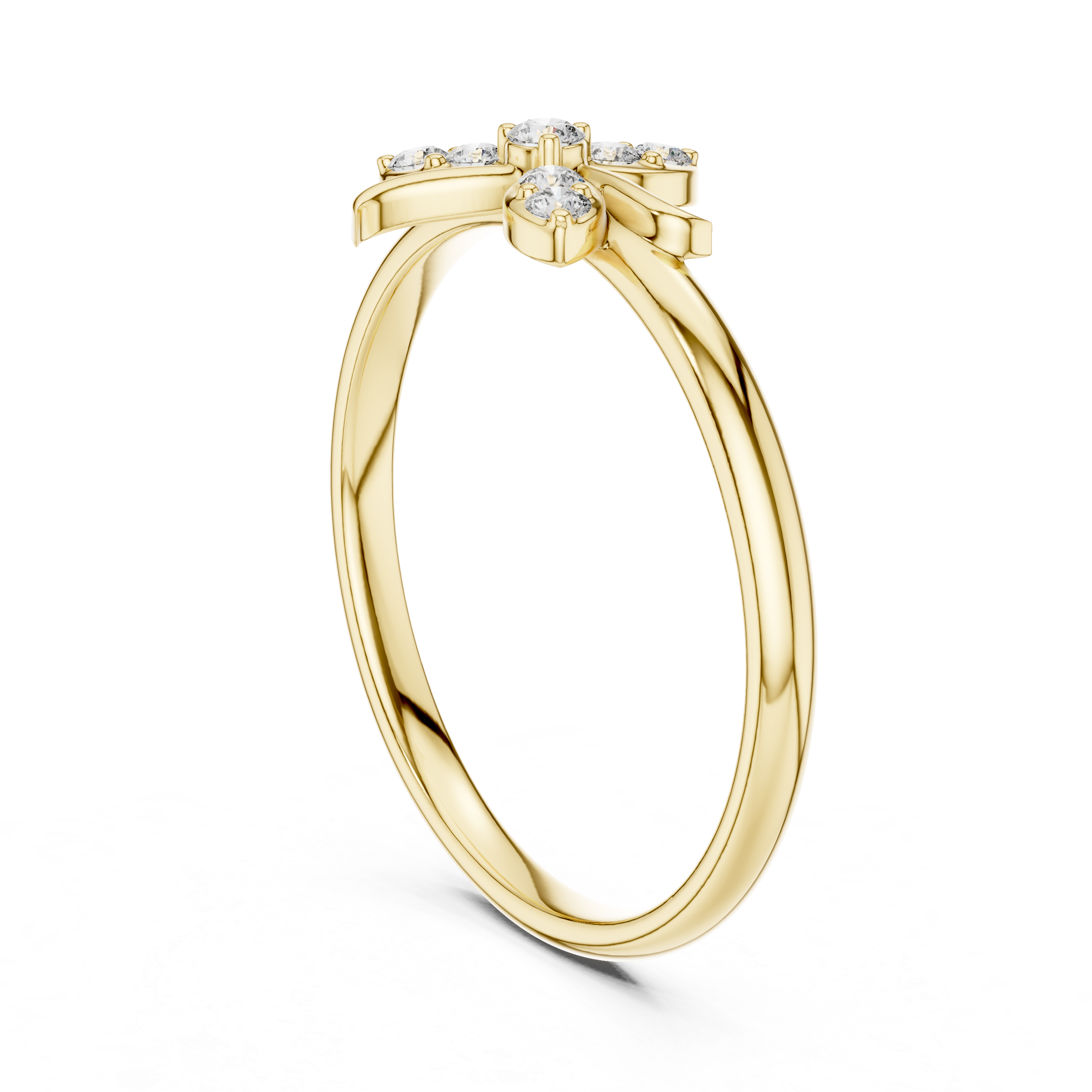 Elegant Bow Lab-Grown Diamond Ring in 14K/18K Gold | Kiashaa Jewellery