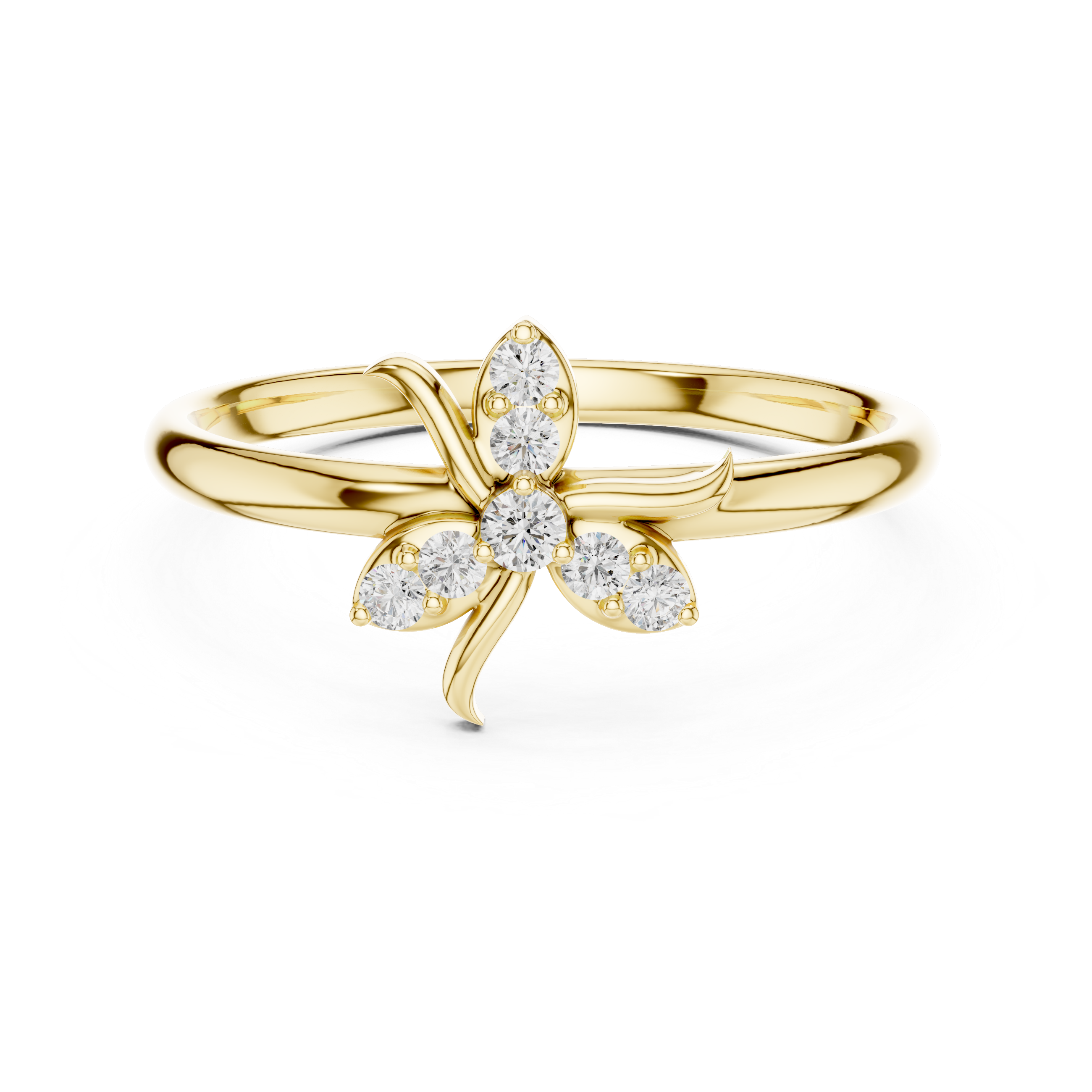 Elegant Bow Lab-Grown Diamond Ring in 14K/18K Gold | Kiashaa Jewellery