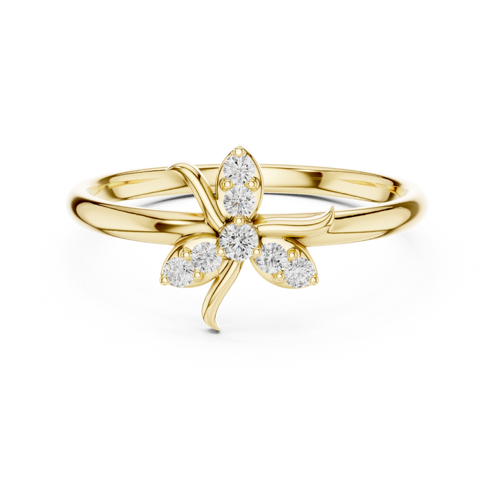 Elegant Bow Lab-Grown Diamond Ring in 14K/18K Gold | Kiashaa Jewellery