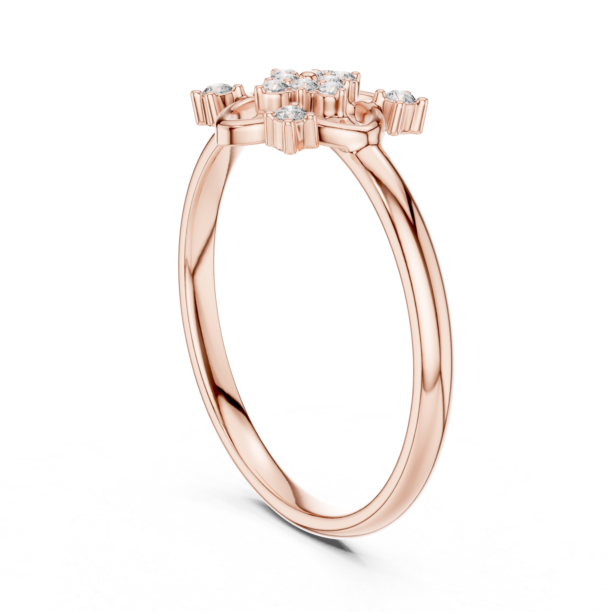 Floral Cluster Lab-Grown Diamond Ring in 14K/18K Gold | Kiashaa Jewellery