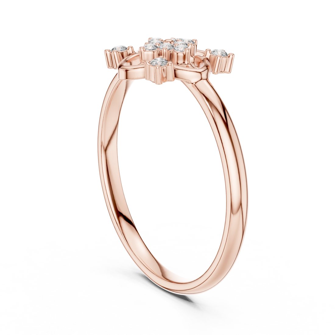 Floral Cluster Lab-Grown Diamond Ring in 14K/18K Gold | Kiashaa Jewellery