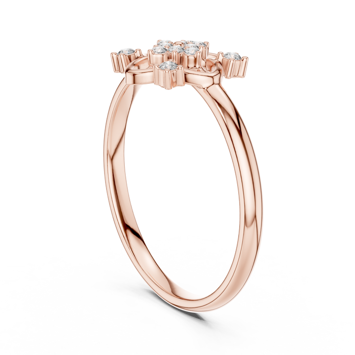 Floral Cluster Lab-Grown Diamond Ring in 14K/18K Gold | Kiashaa Jewellery