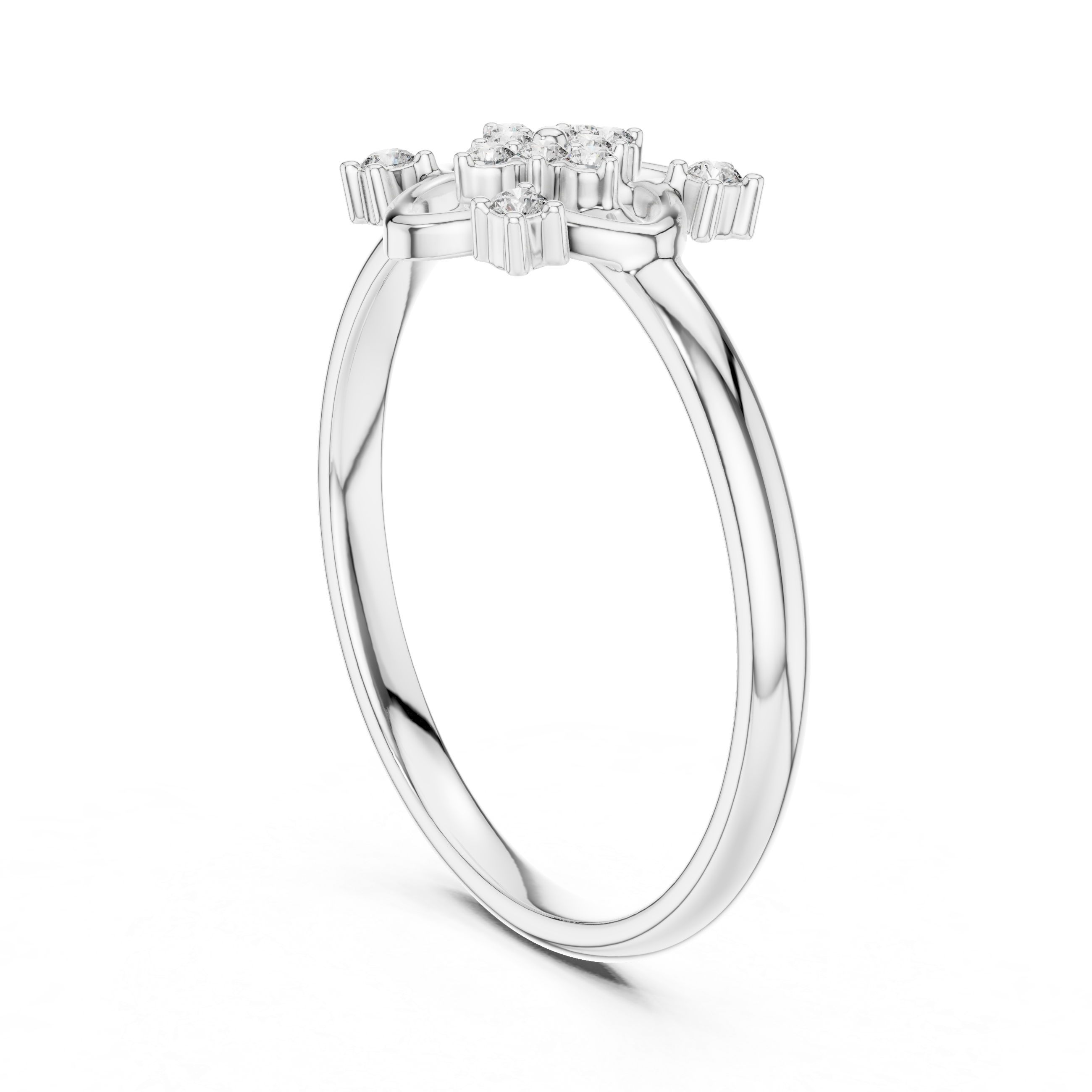 Floral Cluster Lab-Grown Diamond Ring in 14K/18K Gold | Kiashaa Jewellery