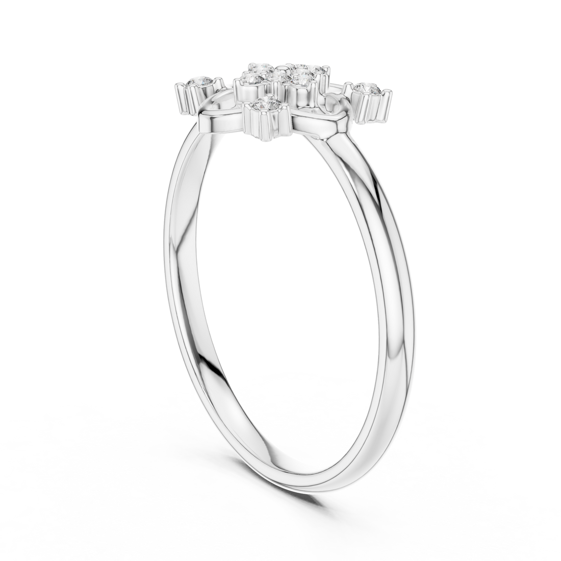 Floral Cluster Lab-Grown Diamond Ring in 14K/18K Gold | Kiashaa Jewellery
