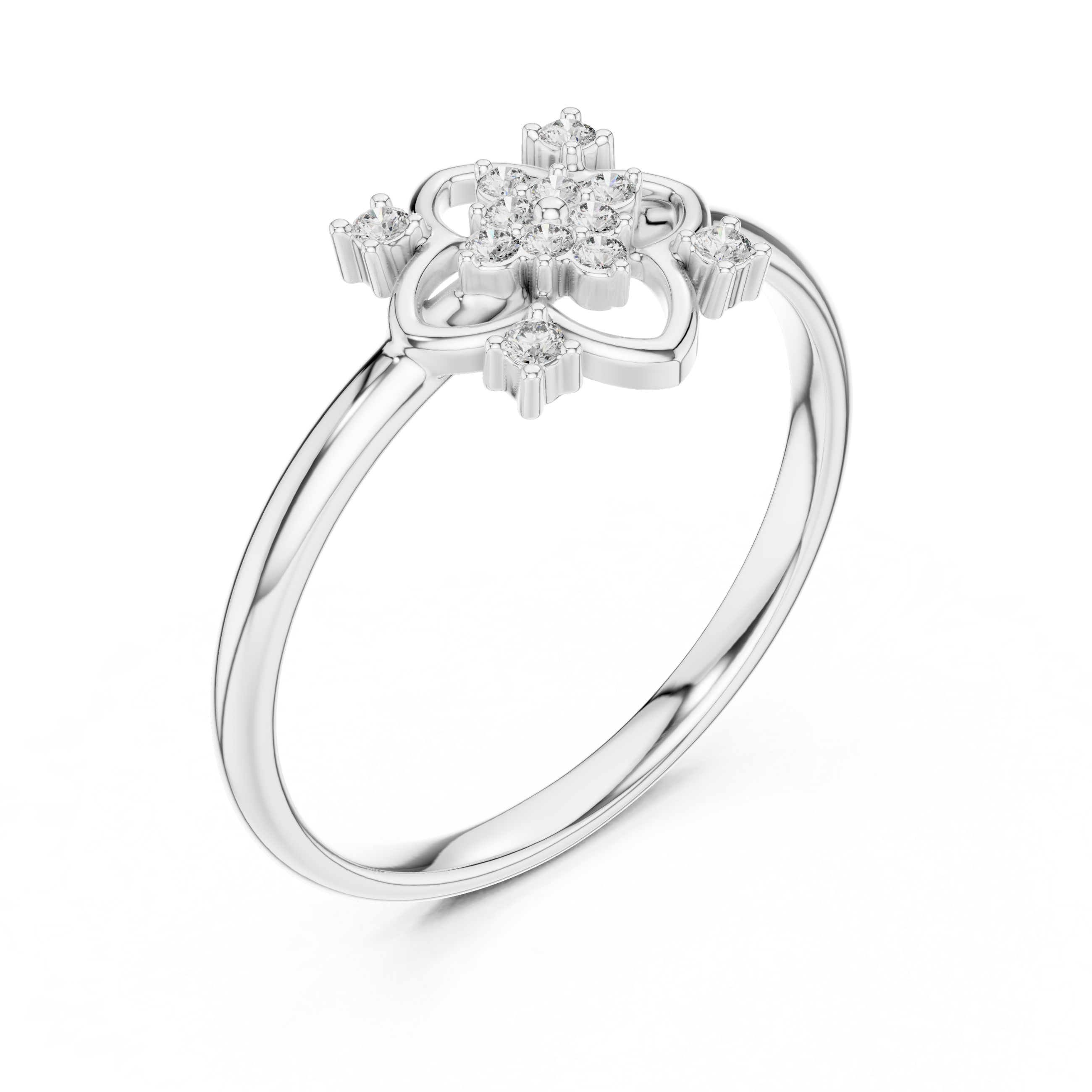 Floral Cluster Lab-Grown Diamond Ring in 14K/18K Gold | Kiashaa Jewellery