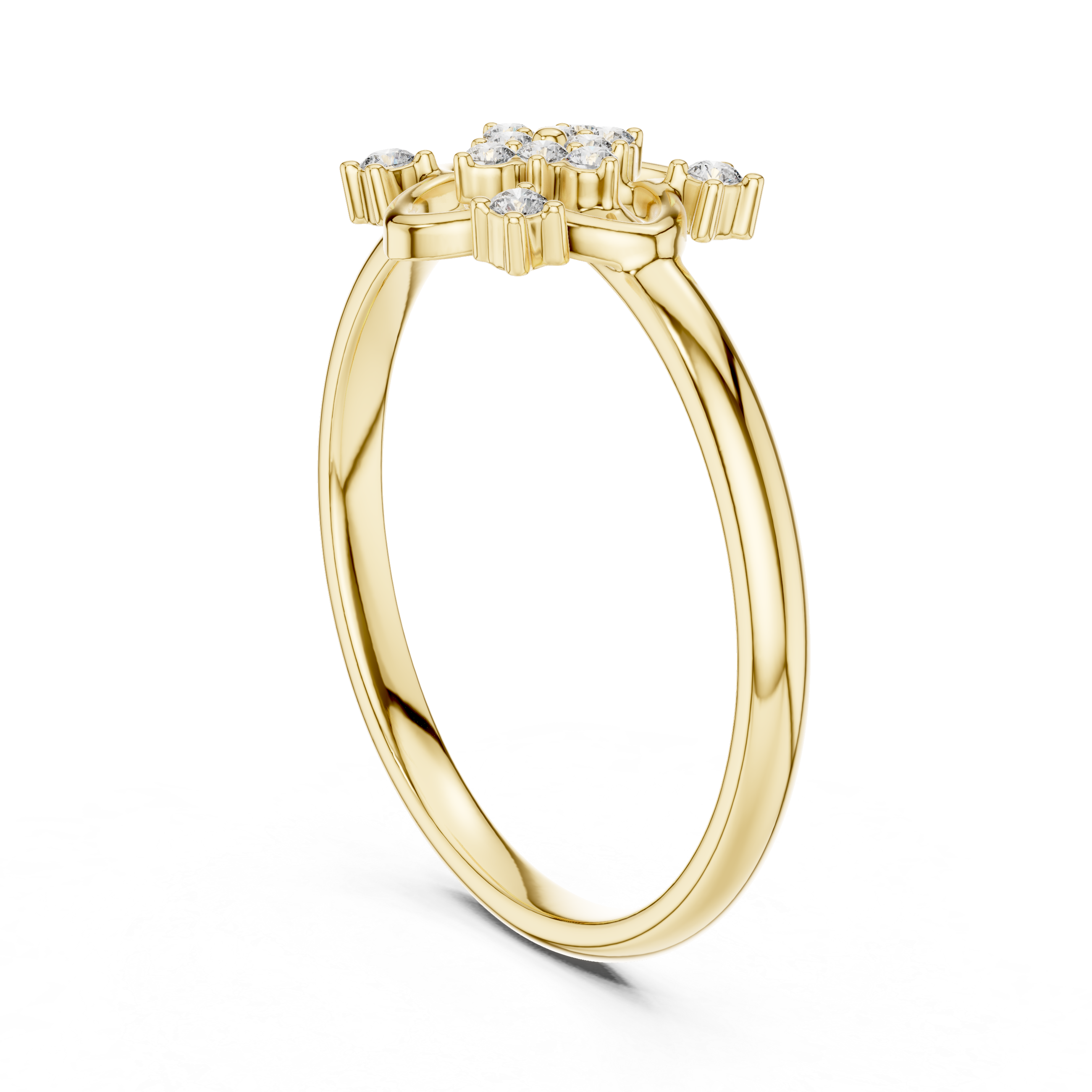 Floral Cluster Lab-Grown Diamond Ring in 14K/18K Gold | Kiashaa Jewellery