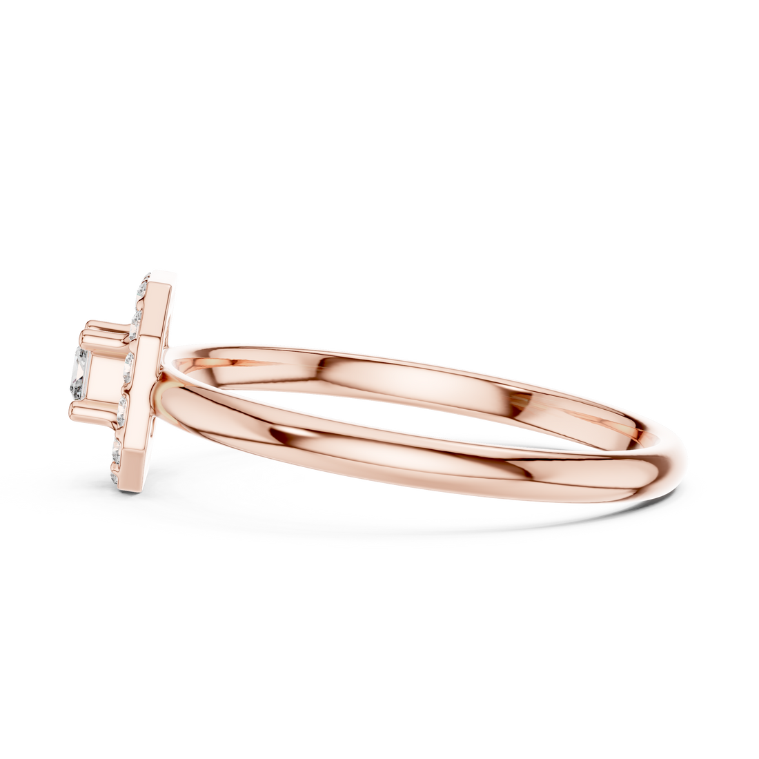 Halo Lab-Grown Diamond Ring in 14K/18K Gold | Kiashaa Jewellery