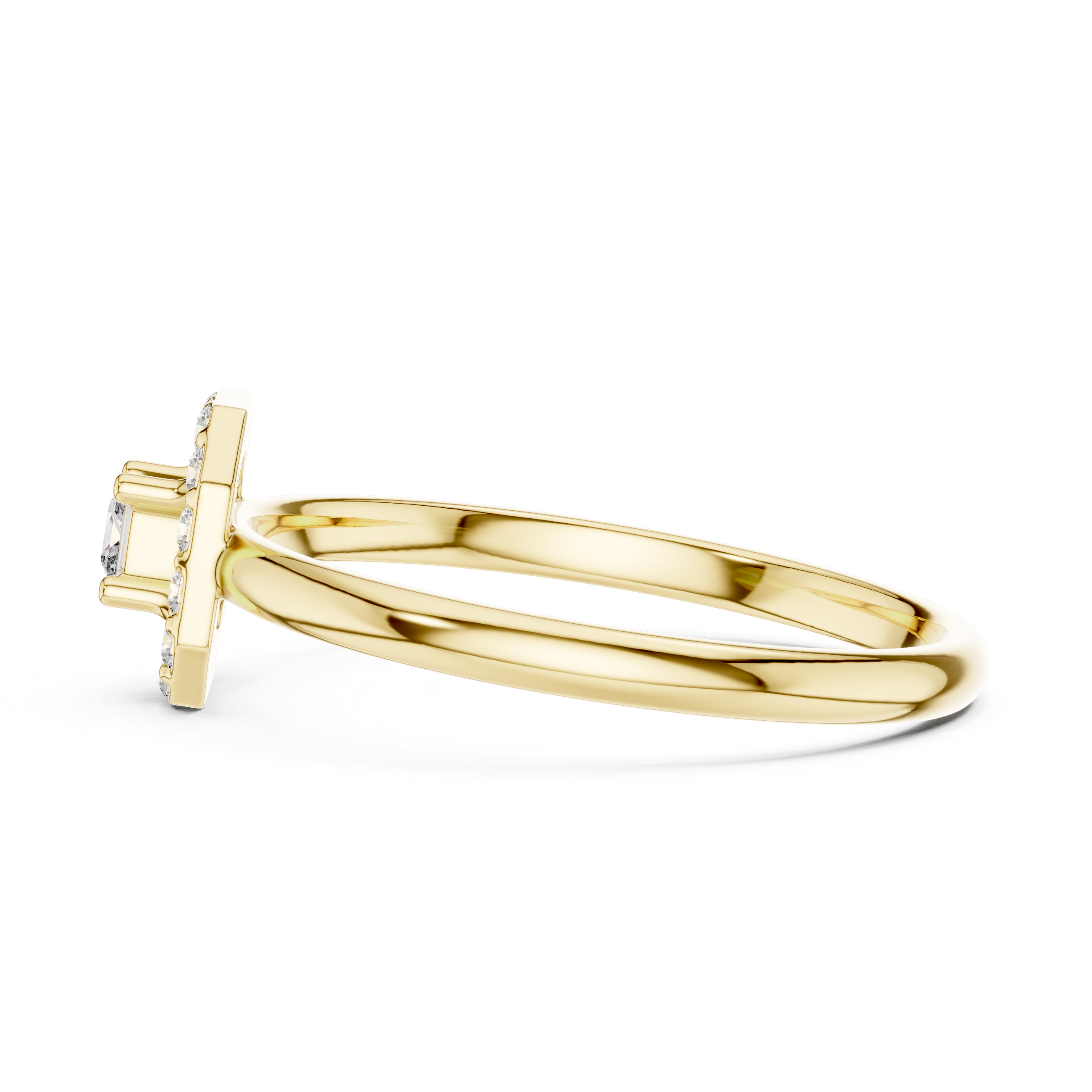 Halo Lab-Grown Diamond Ring in 14K/18K Gold | Kiashaa Jewellery