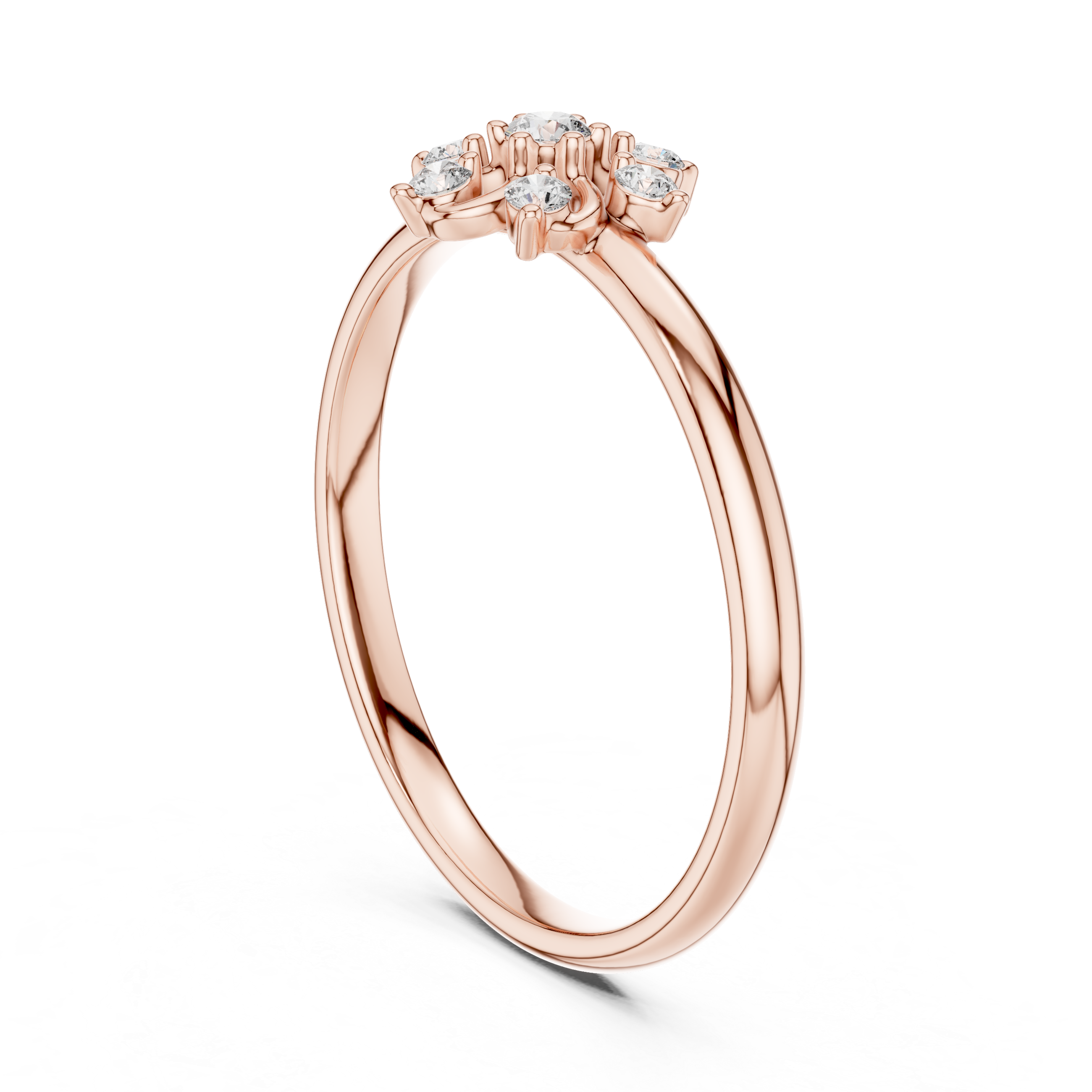 Petite Floral Lab-Grown Diamond Ring in 14K/18K Gold | Kiashaa Jewellery