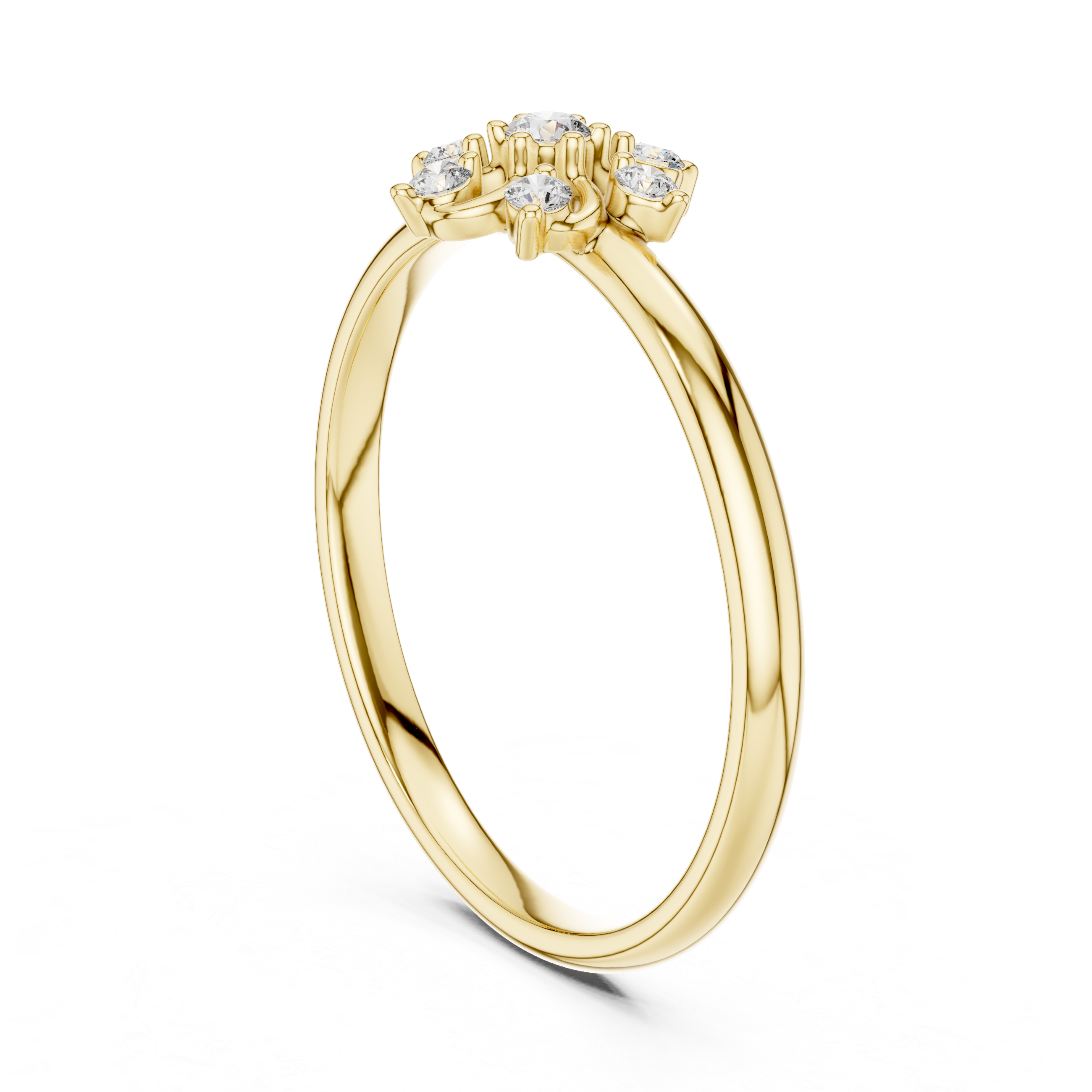 Petite Floral Lab-Grown Diamond Ring in 14K/18K Gold | Kiashaa Jewellery