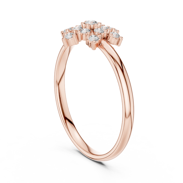 Blossom Cluster Lab-Grown Diamond Ring in 14K/18K Gold | Kiashaa Jewellery