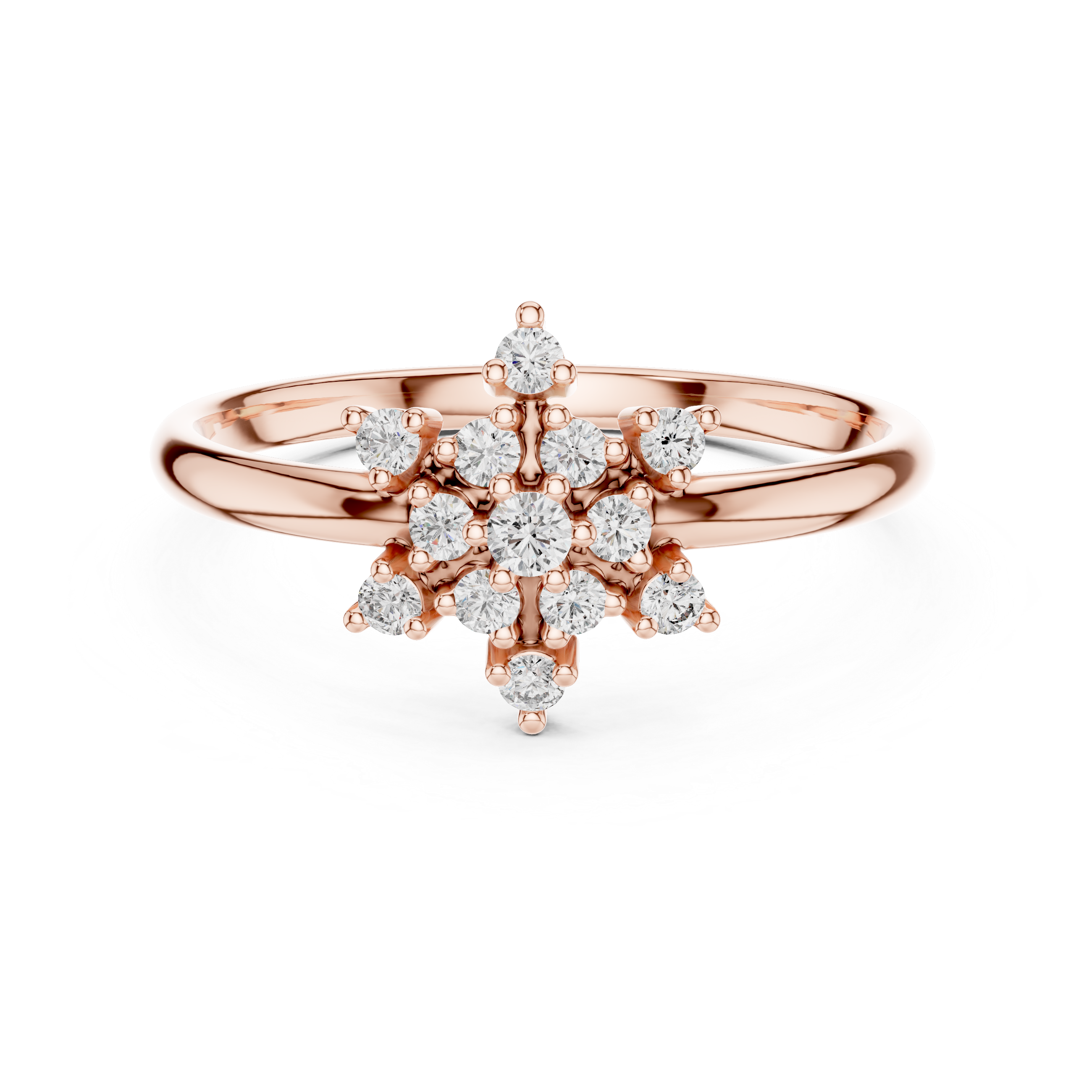 Blossom Cluster Lab-Grown Diamond Ring in 14K/18K Gold | Kiashaa Jewellery