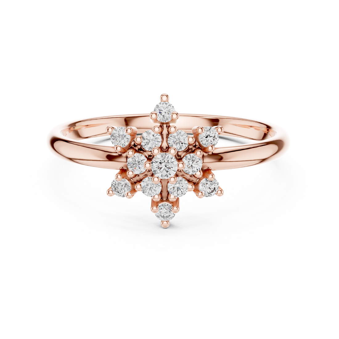 Blossom Cluster Lab-Grown Diamond Ring in 14K/18K Gold | Kiashaa Jewellery