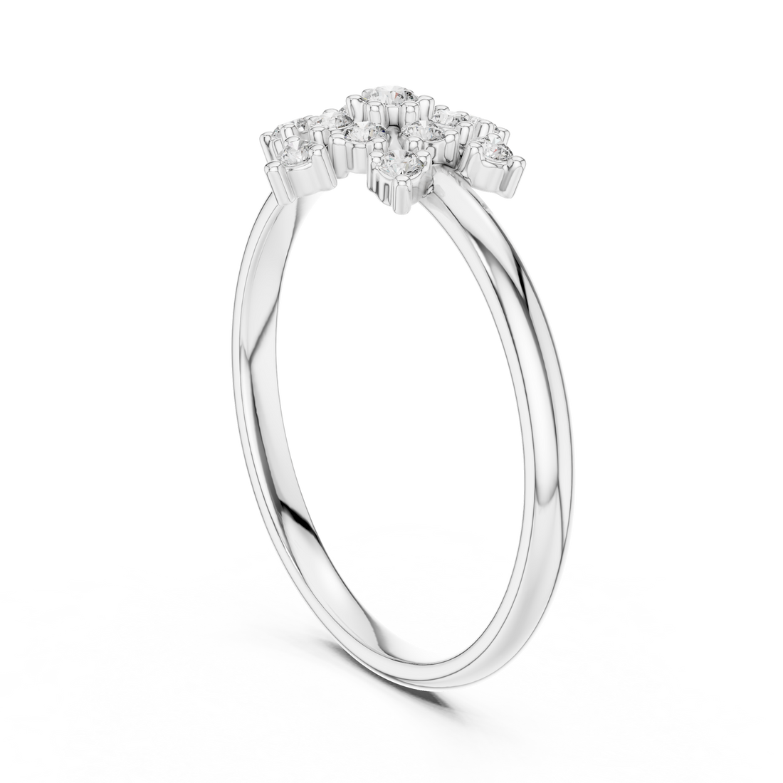 Blossom Cluster Lab-Grown Diamond Ring in 14K/18K Gold | Kiashaa Jewellery