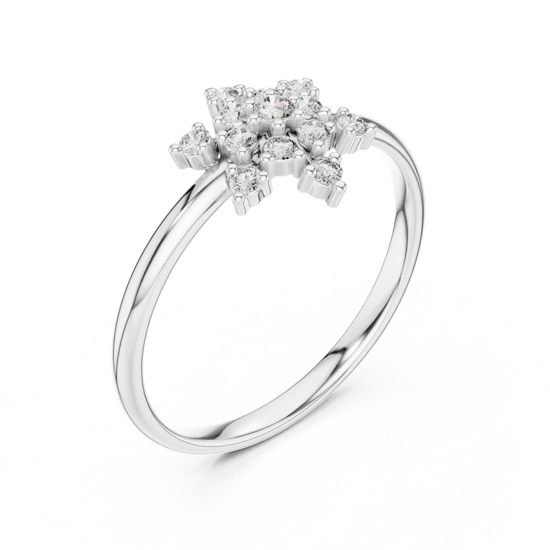 Blossom Cluster Lab-Grown Diamond Ring in 14K/18K Gold | Kiashaa Jewellery