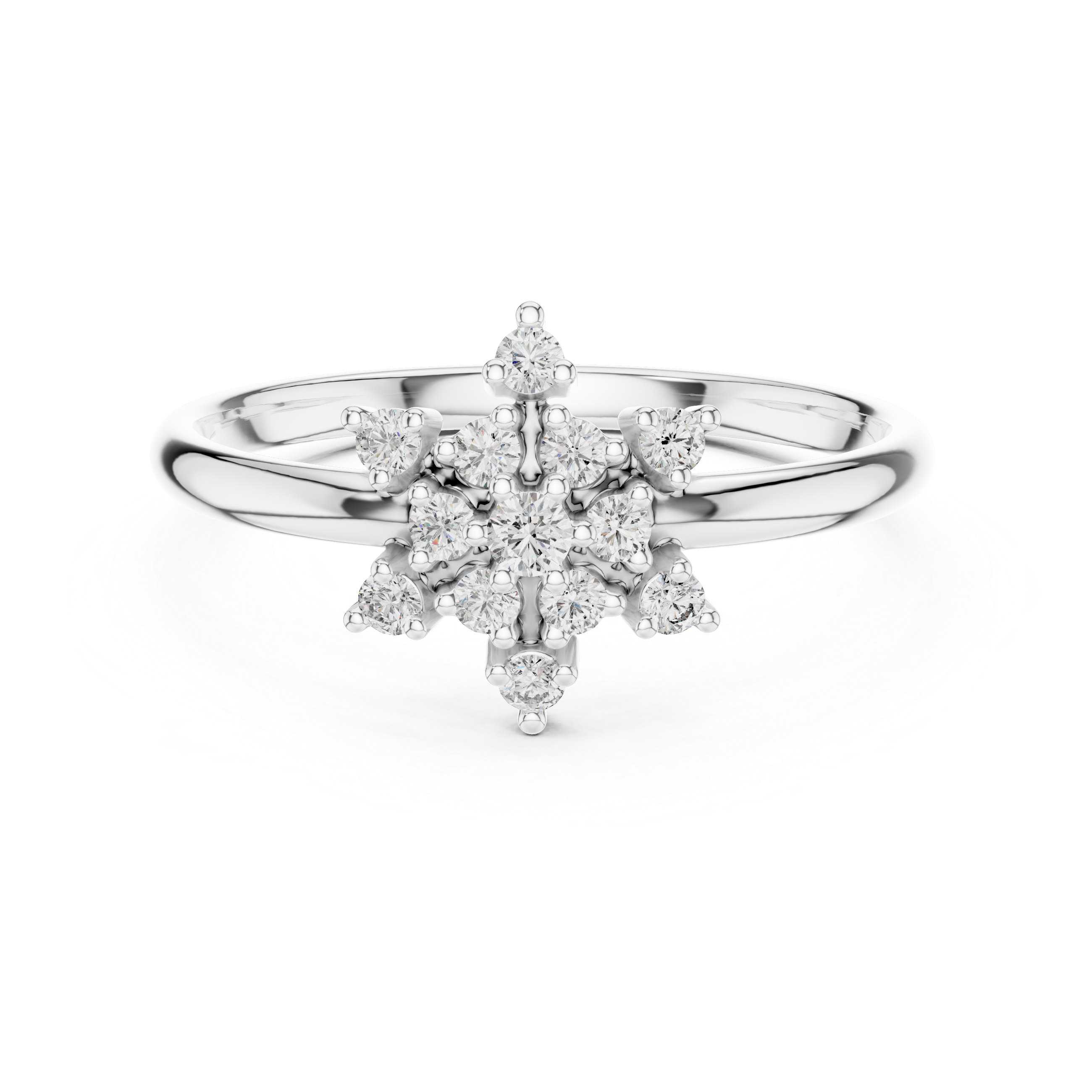Blossom Cluster Lab-Grown Diamond Ring in 14K/18K Gold | Kiashaa Jewellery