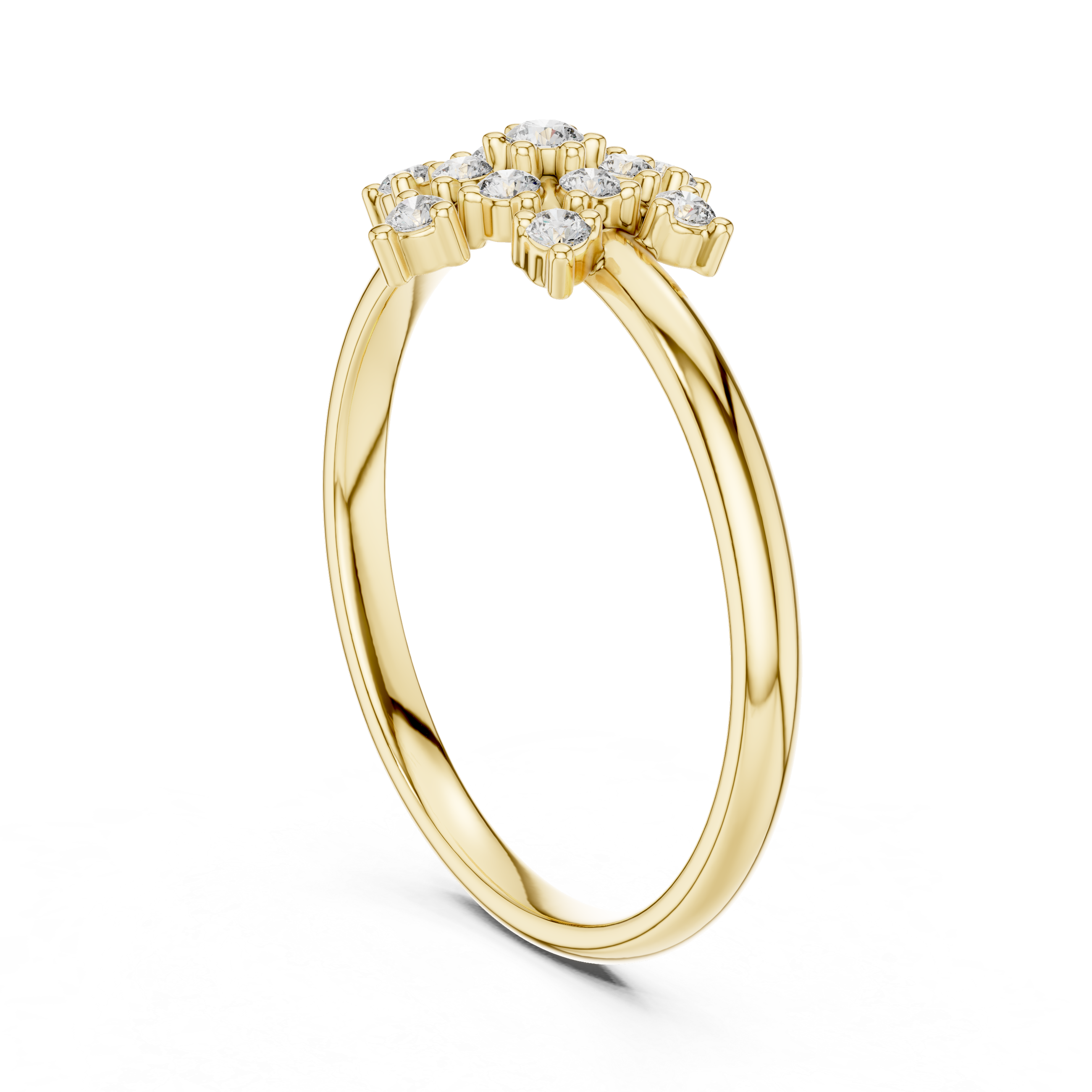 Blossom Cluster Lab-Grown Diamond Ring in 14K/18K Gold | Kiashaa Jewellery