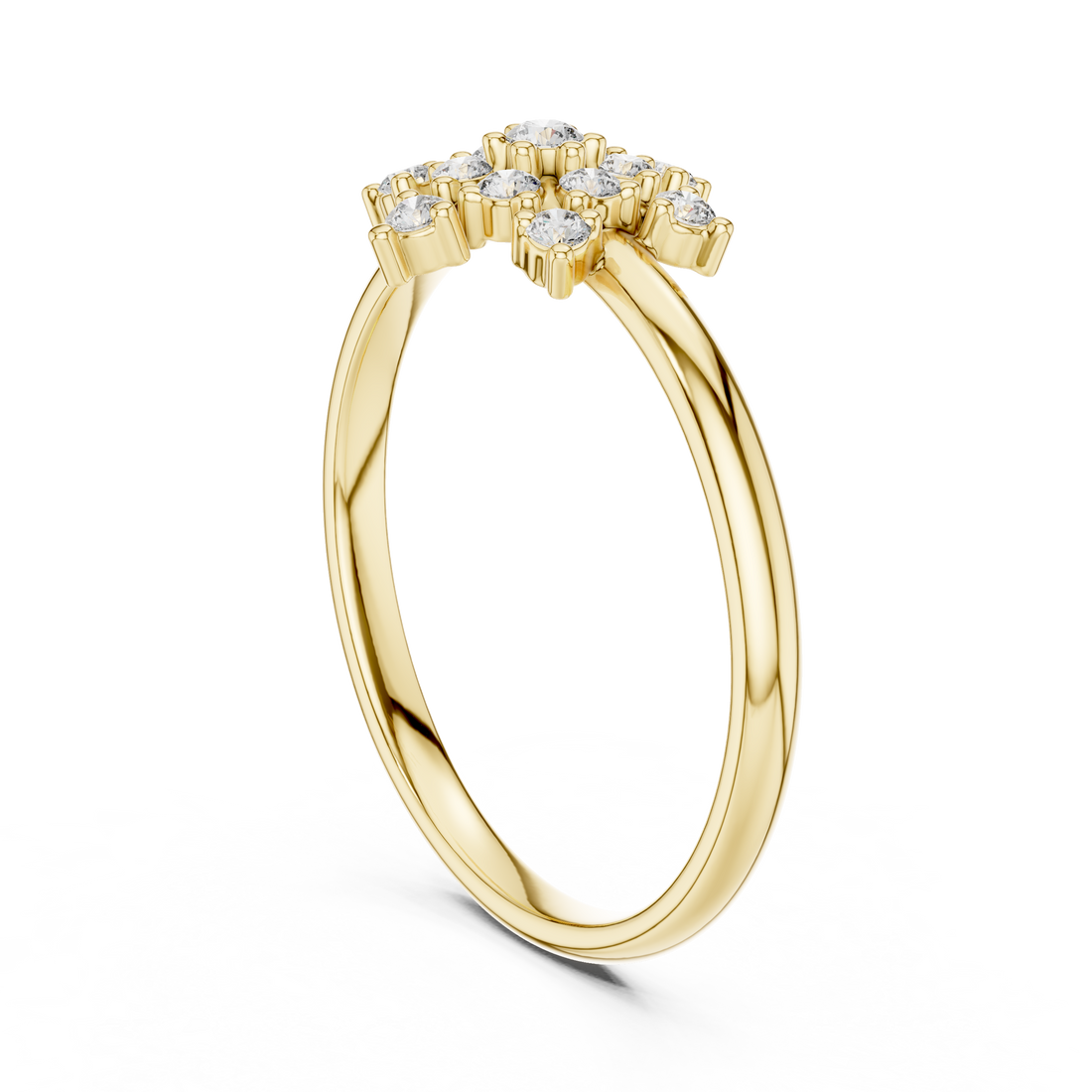 Blossom Cluster Lab-Grown Diamond Ring in 14K/18K Gold | Kiashaa Jewellery