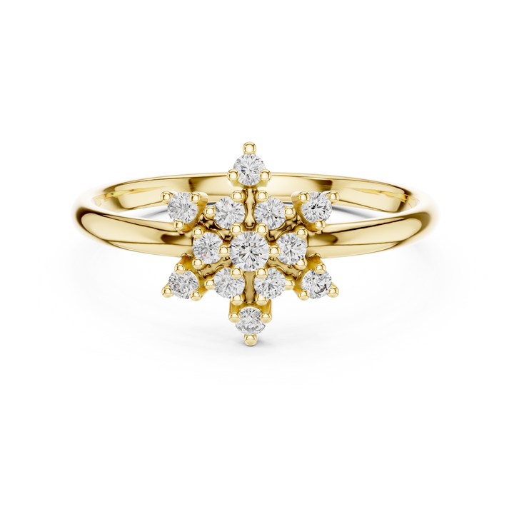 Blossom Cluster Lab-Grown Diamond Ring in 14K/18K Gold | Kiashaa Jewellery