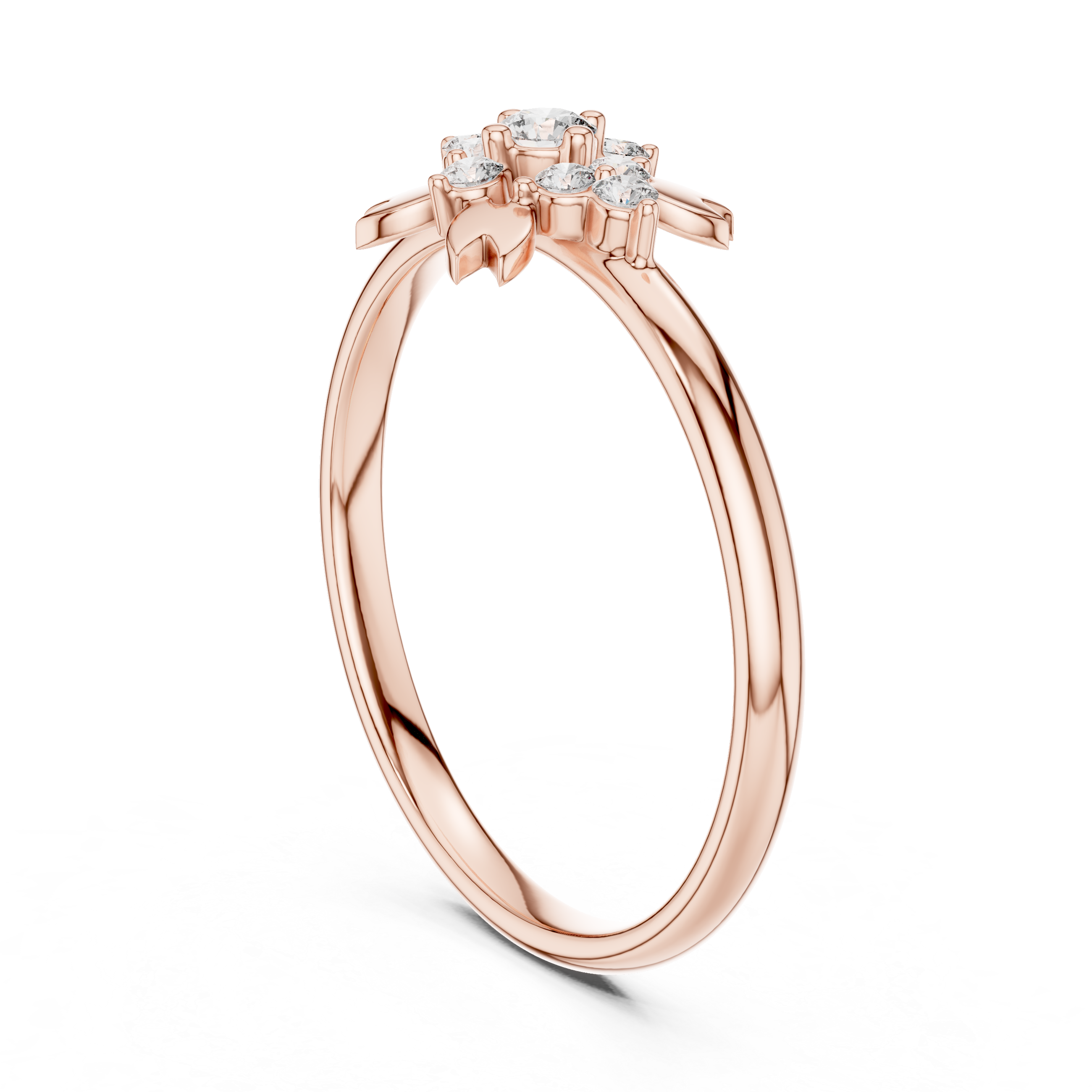 Floral Cluster Lab-Grown Diamond Ring in 14K/18K Gold | Kiashaa Jewellery