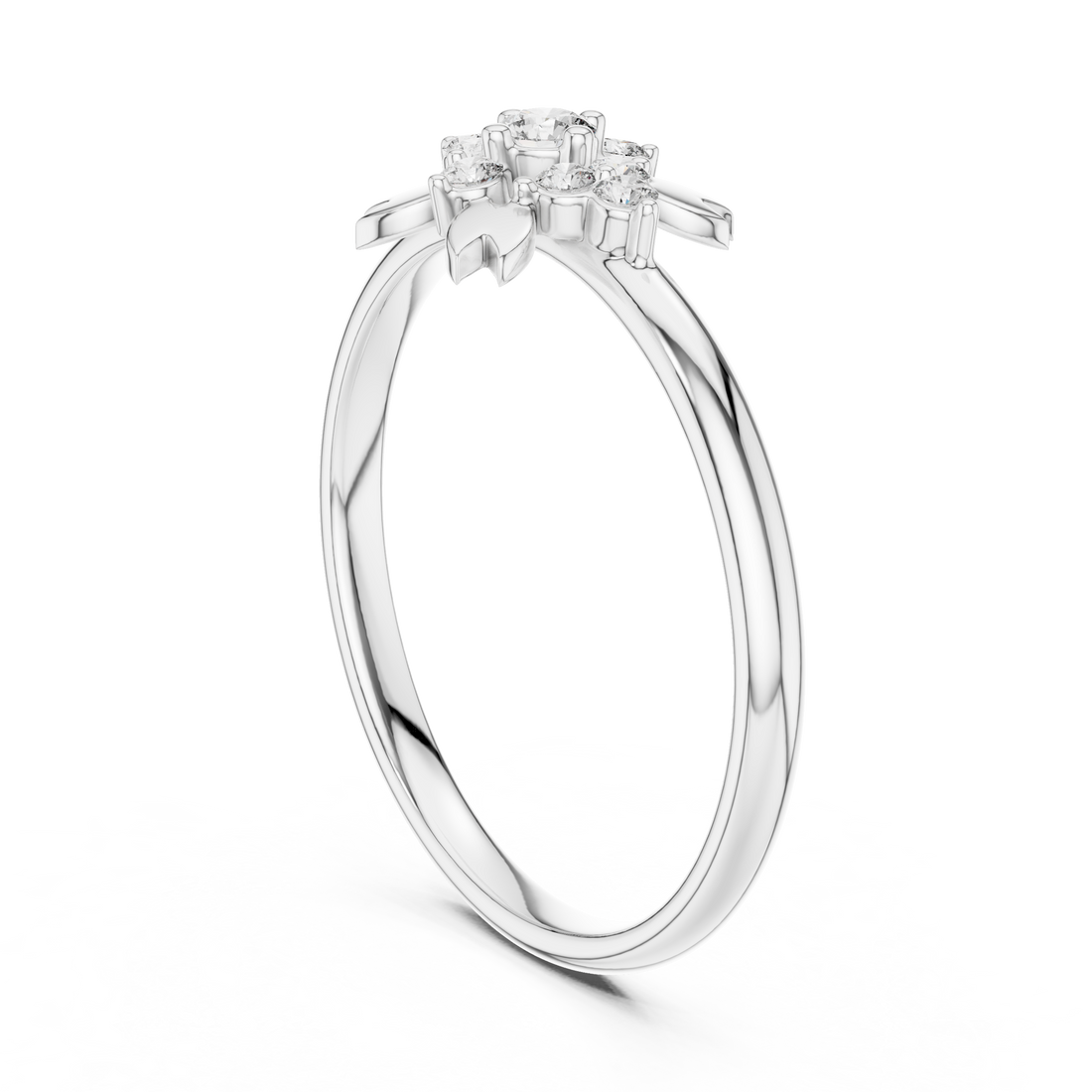 Floral Cluster Lab-Grown Diamond Ring in 14K/18K Gold | Kiashaa Jewellery
