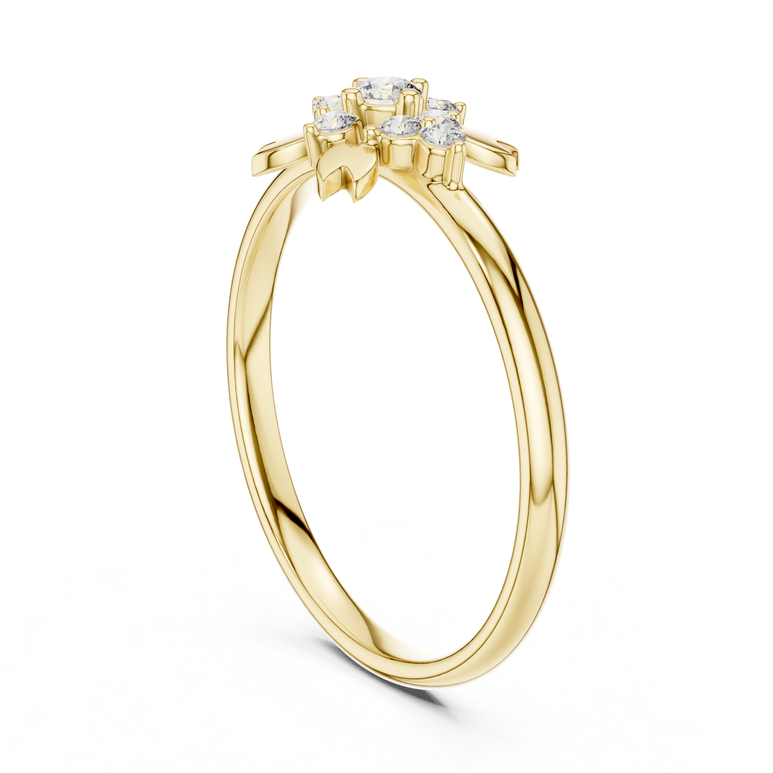 Floral Cluster Lab-Grown Diamond Ring in 14K/18K Gold | Kiashaa Jewellery