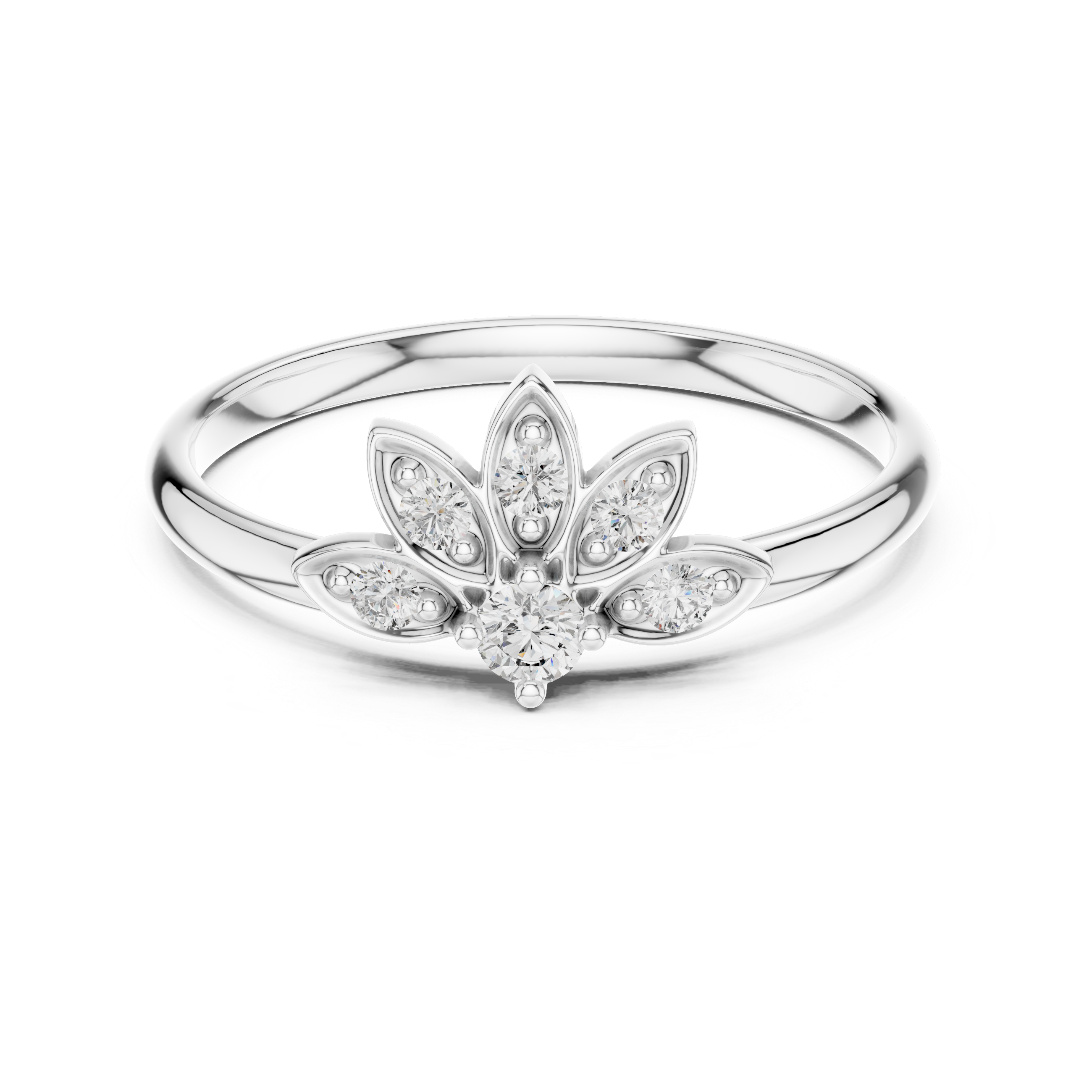 Floral Blossom Lab-Grown Diamond Ring in 14K/18K Gold | Kiashaa Jewellery