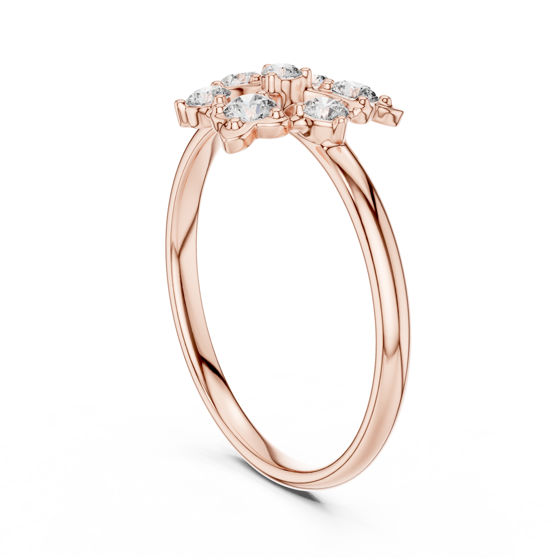 Rose Gold Floral Cluster Lab-Grown Diamond Ring