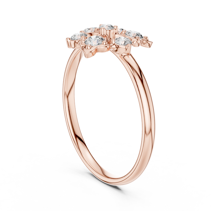 Rose Gold Floral Cluster Lab-Grown Diamond Ring