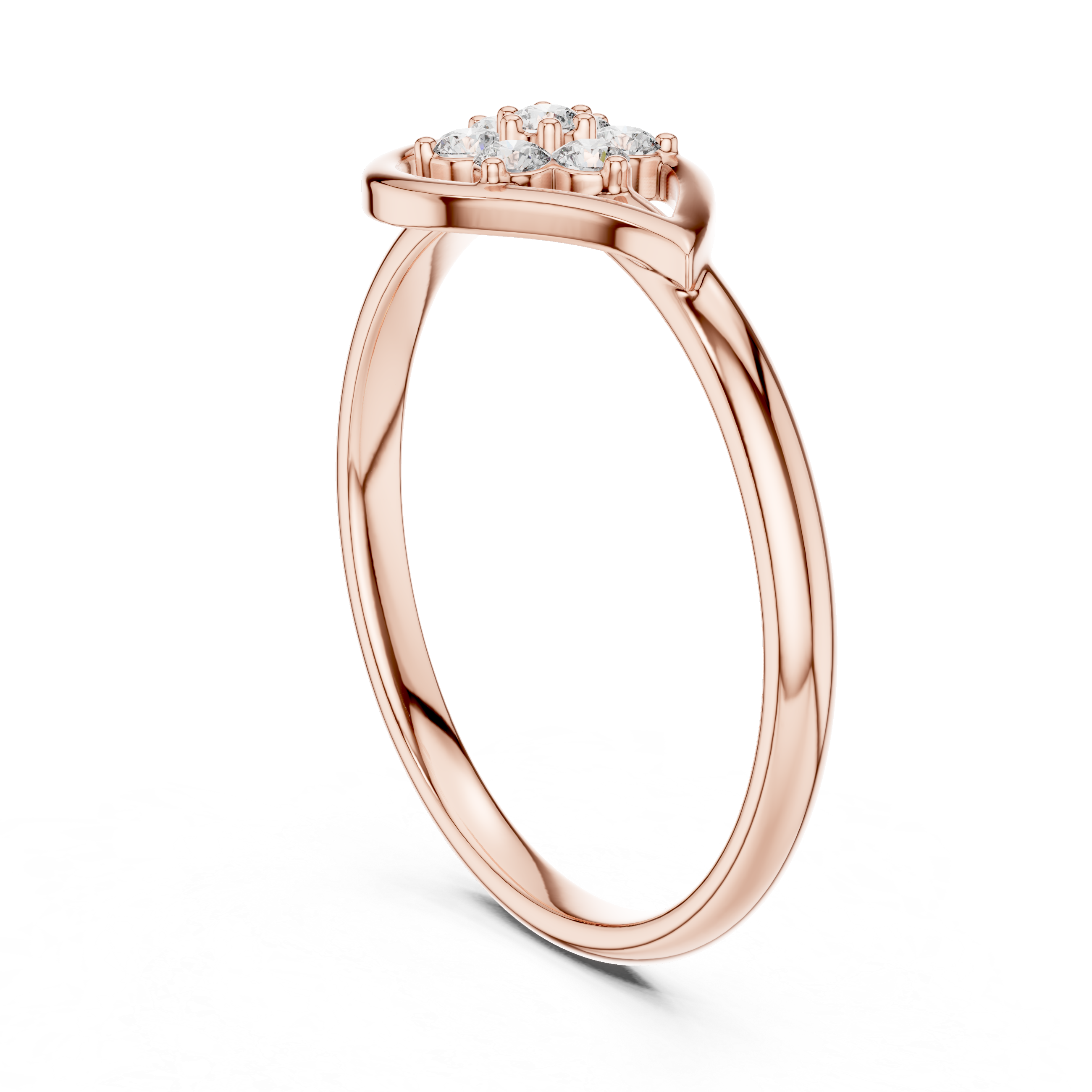 Elegant Twist Band Floral Lab-Grown Diamond Ring