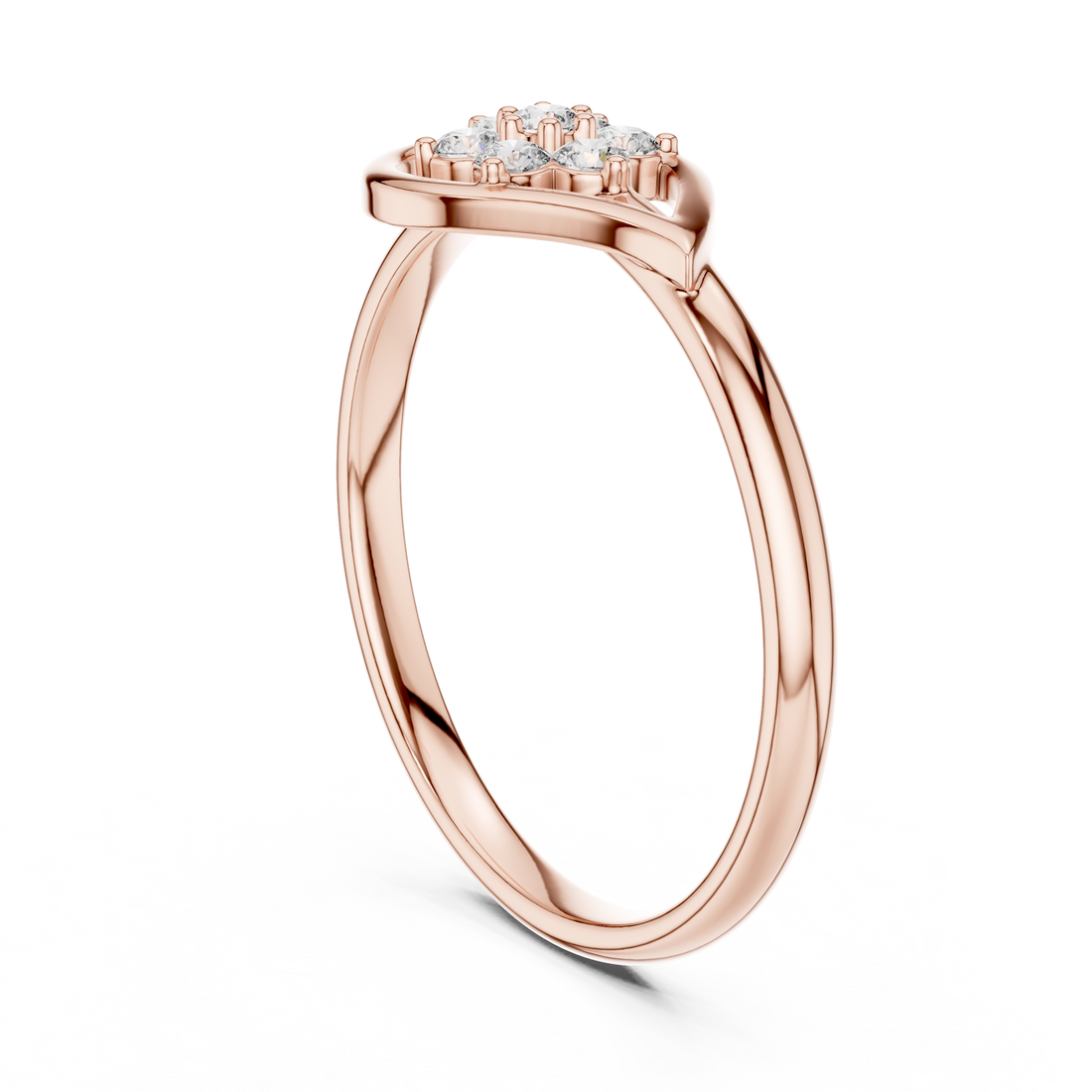 Elegant Twist Band Floral Lab-Grown Diamond Ring