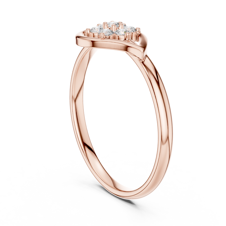 Elegant Twist Band Floral Lab-Grown Diamond Ring