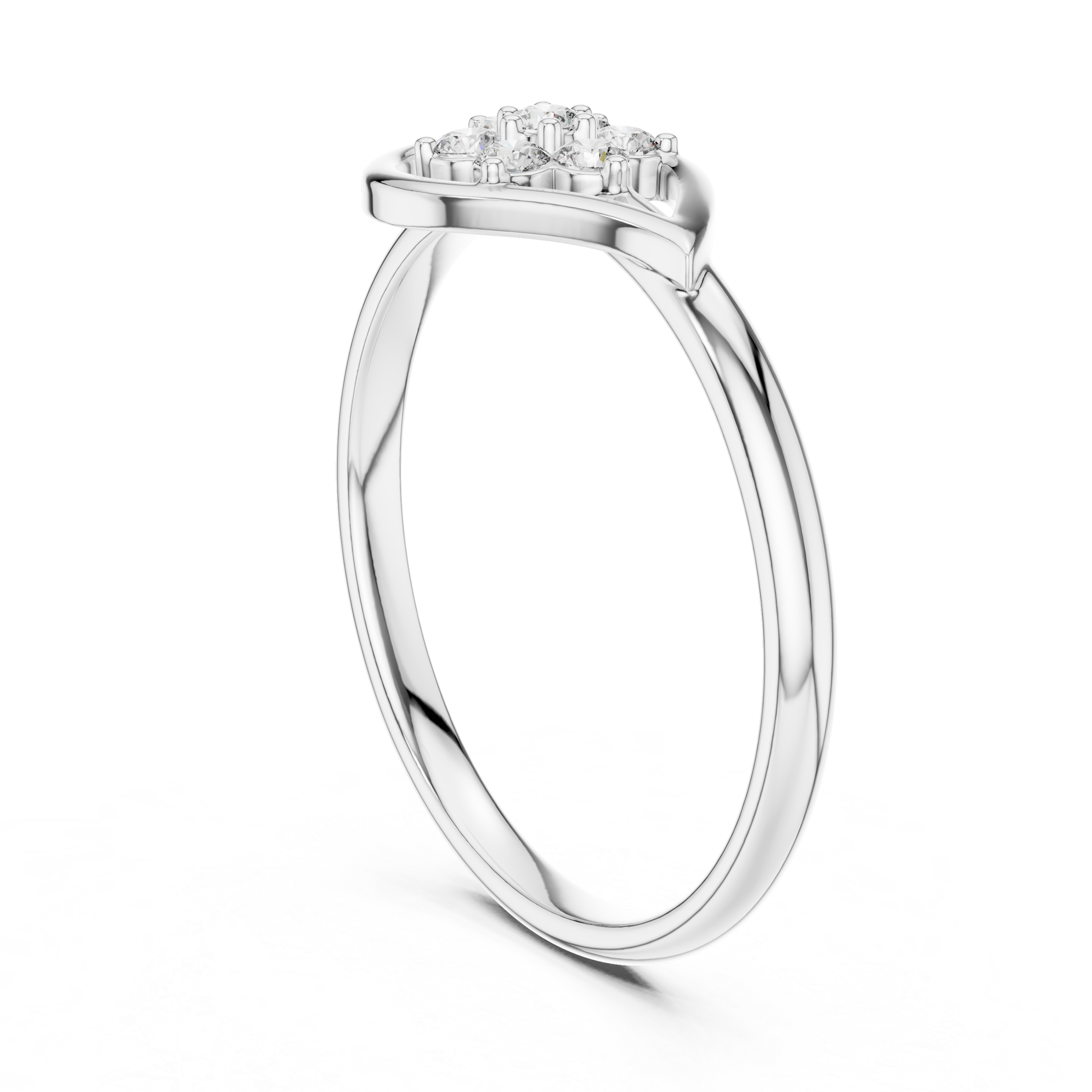 Elegant Twist Band Floral Lab-Grown Diamond Ring