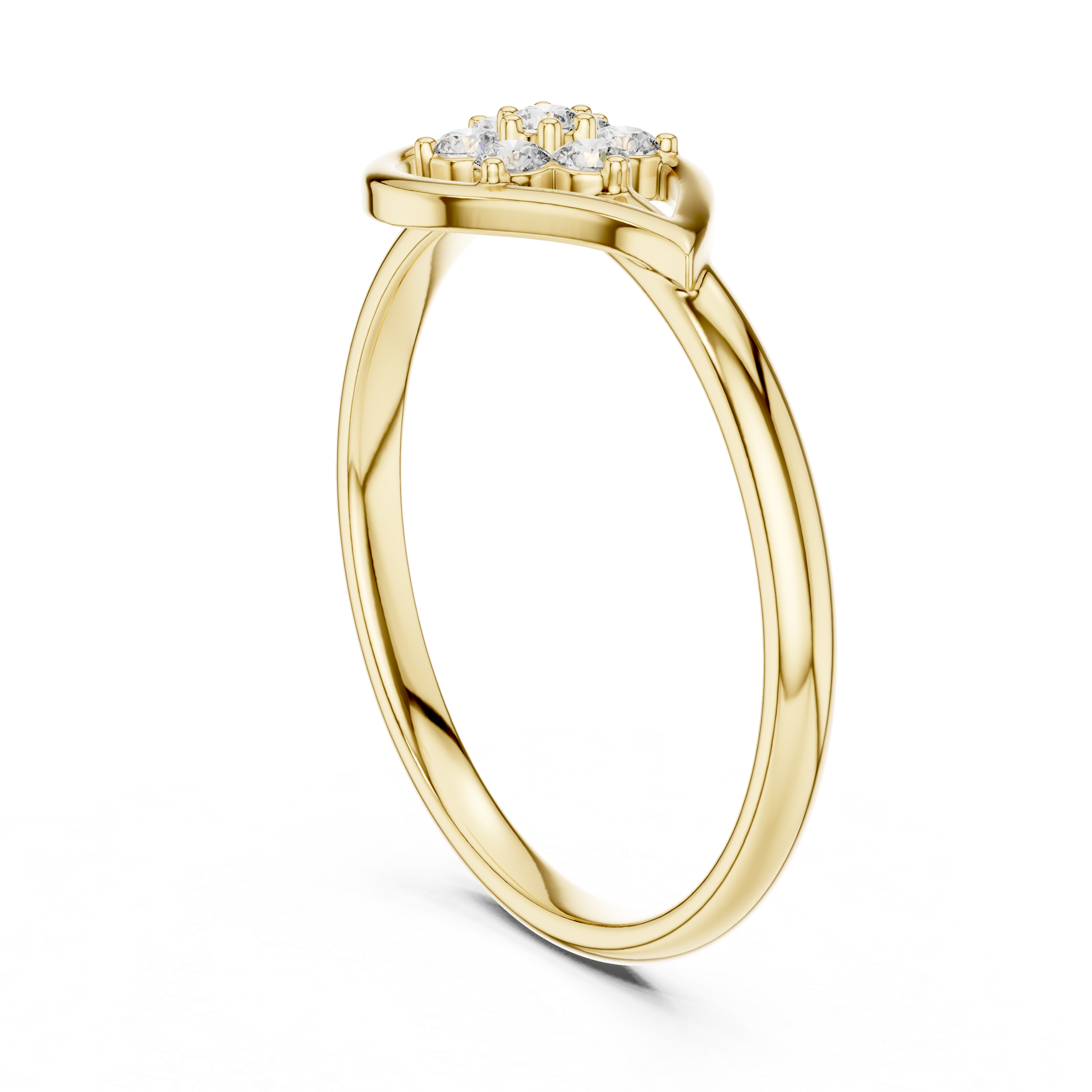 Elegant Twist Band Floral Lab-Grown Diamond Ring