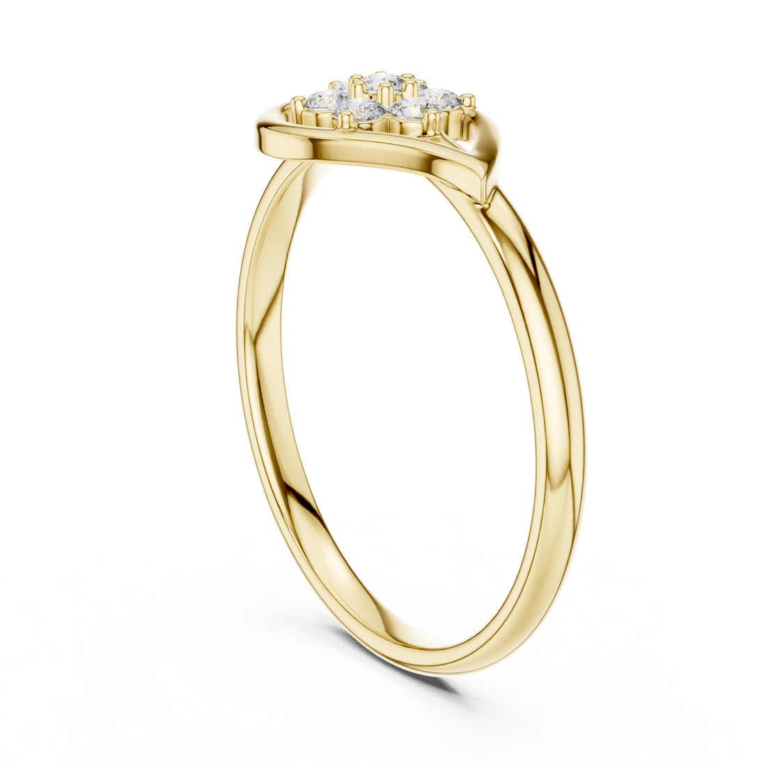 Elegant Twist Band Floral Lab-Grown Diamond Ring