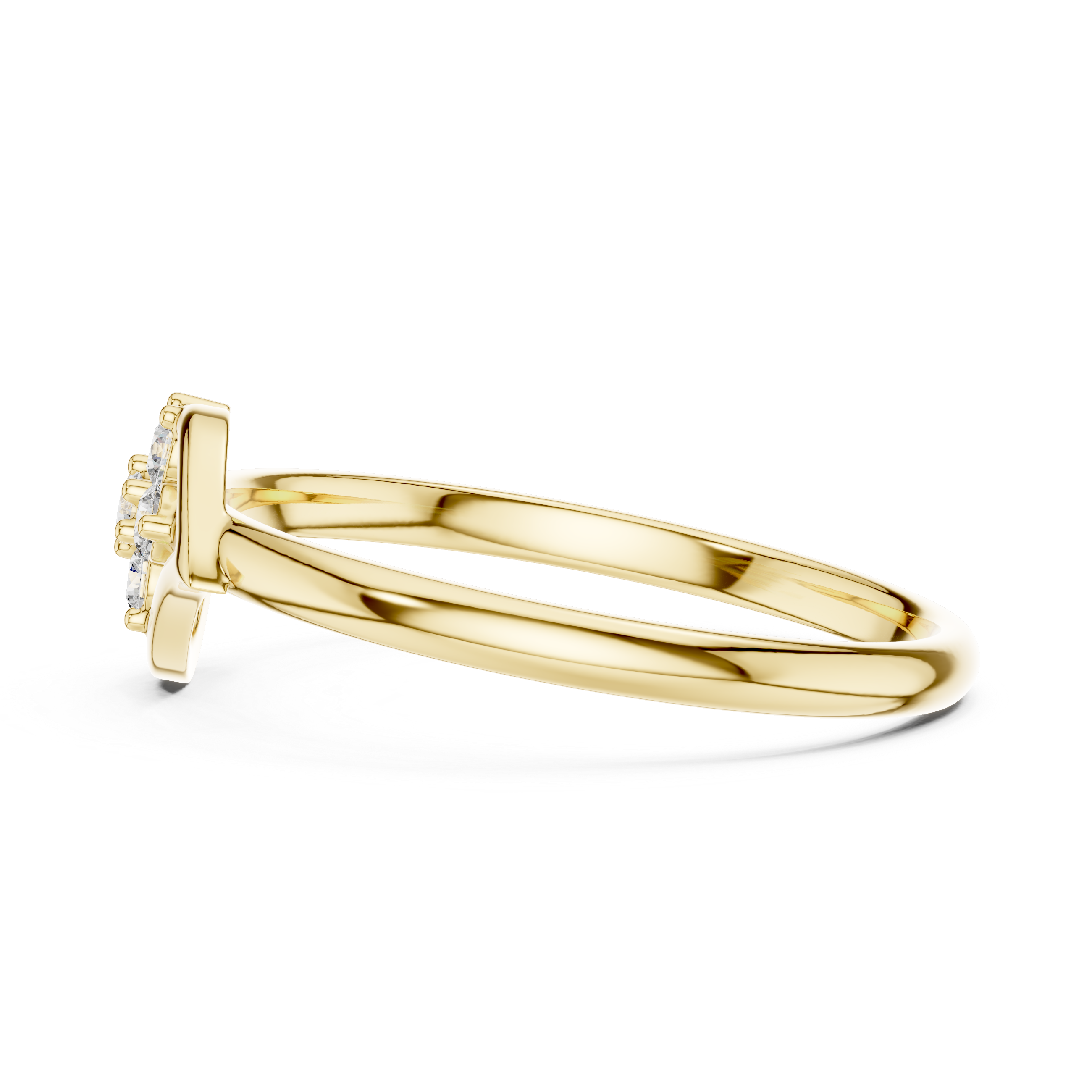 Elegant Twist Band Floral Lab-Grown Diamond Ring