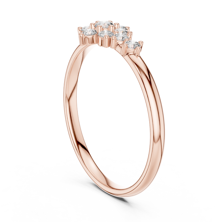 Floral Cluster Lab-Grown Diamond Ring | 14K , 18K Gold | Kiashaa Jewellery