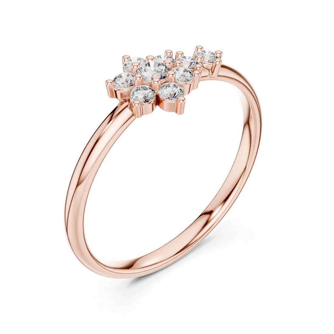 Floral Cluster Lab-Grown Diamond Ring | 14K , 18K Gold | Kiashaa Jewellery