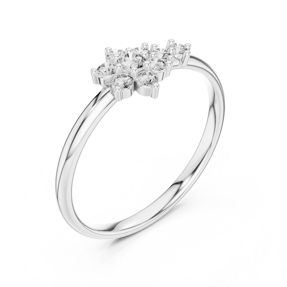 Floral Cluster Lab-Grown Diamond Ring | 14K , 18K Gold | Kiashaa Jewellery