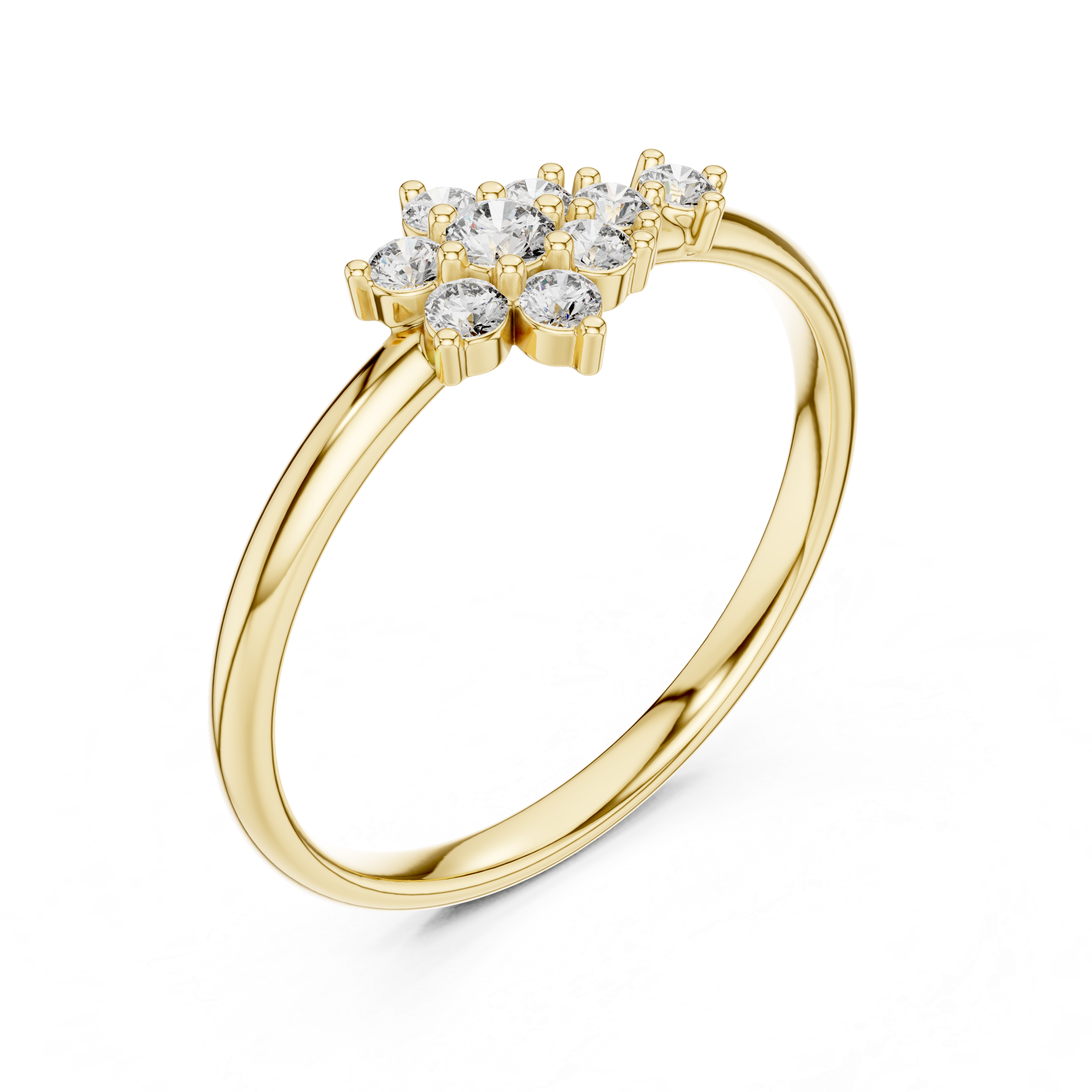 Floral Cluster Lab-Grown Diamond Ring | 14K , 18K Gold | Kiashaa Jewellery