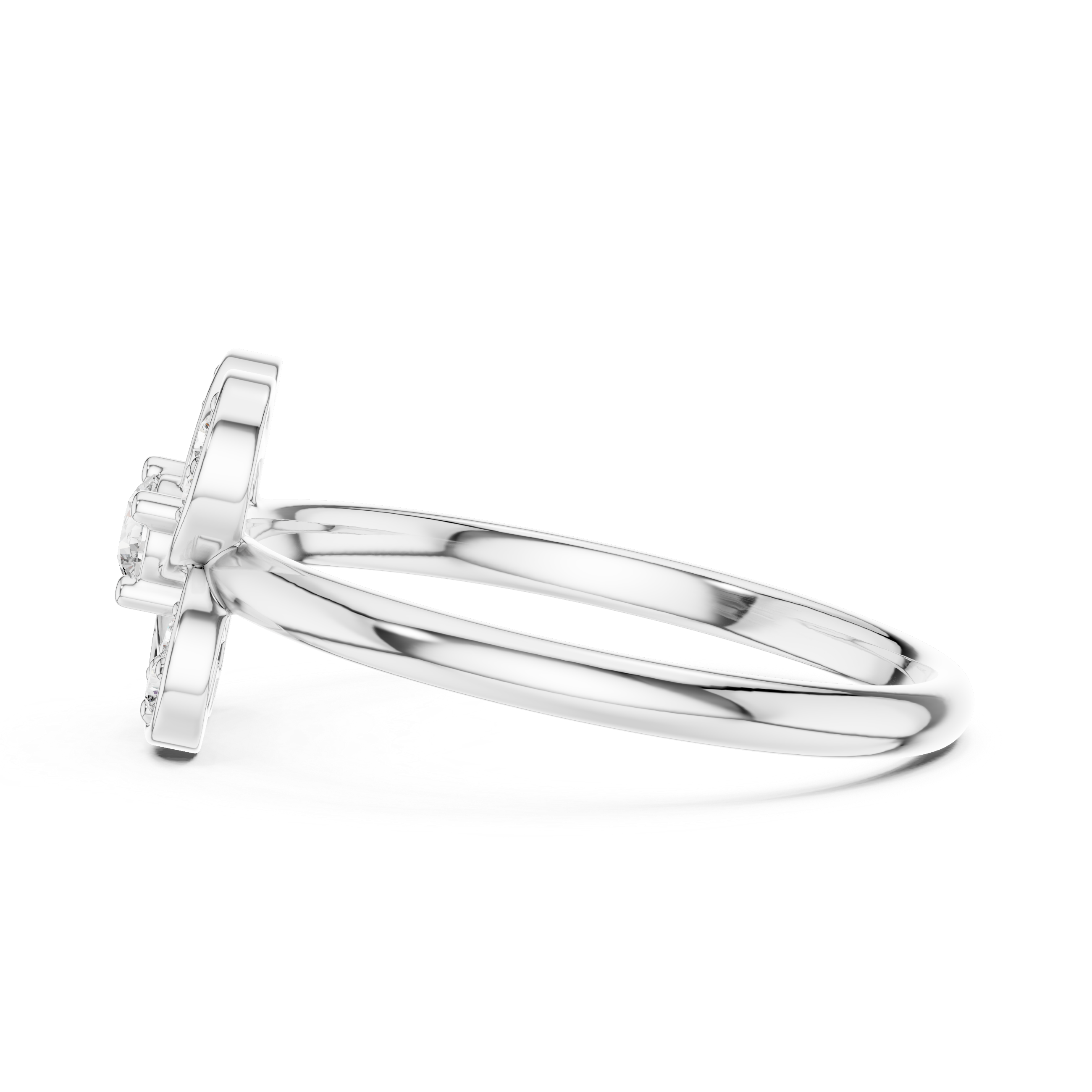 Floral Four-Petal Lab-Grown Diamond Ring | 14K ,18K Gold | Kiashaa Jewellery
