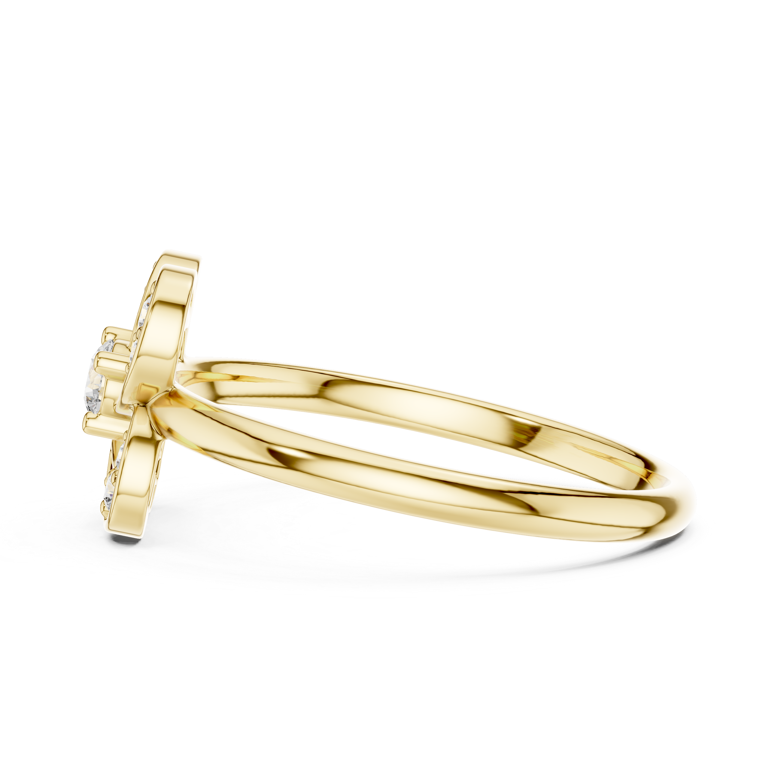 Floral Four-Petal Lab-Grown Diamond Ring | 14K ,18K Gold | Kiashaa Jewellery