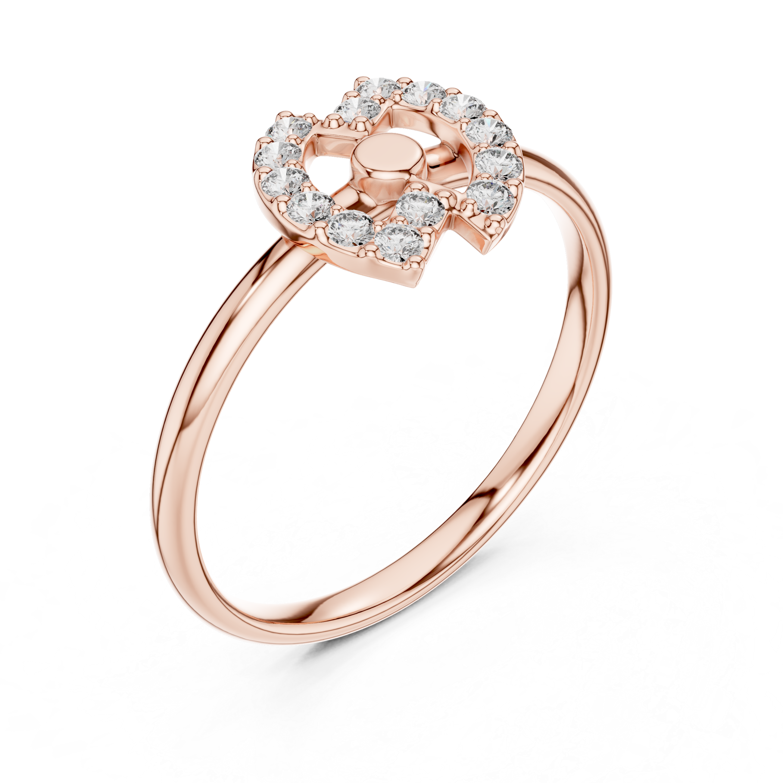 Contemporary Halo Cut-Out Lab-Grown Diamond Ring | 14K ,18K Gold | Kiashaa Jewellery