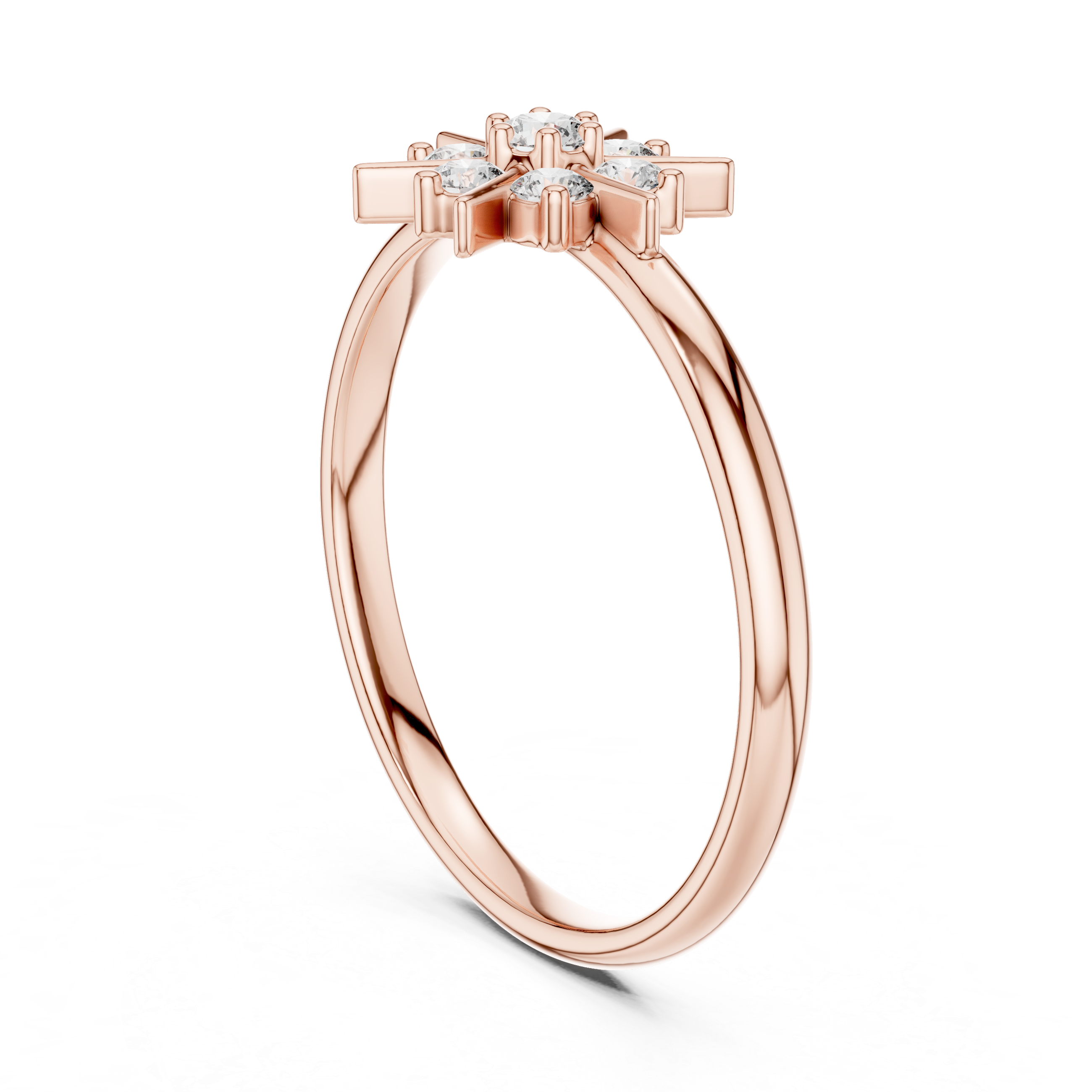 Starburst Cluster Lab-Grown Diamond Ring | 14K ,18K Gold | Kiashaa Jewellery