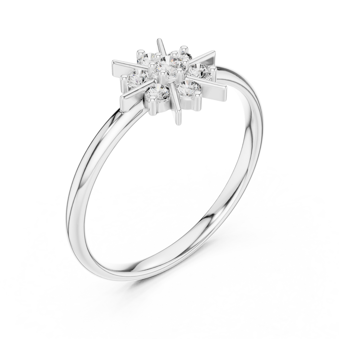 Starburst Cluster Lab-Grown Diamond Ring | 14K ,18K Gold | Kiashaa Jewellery