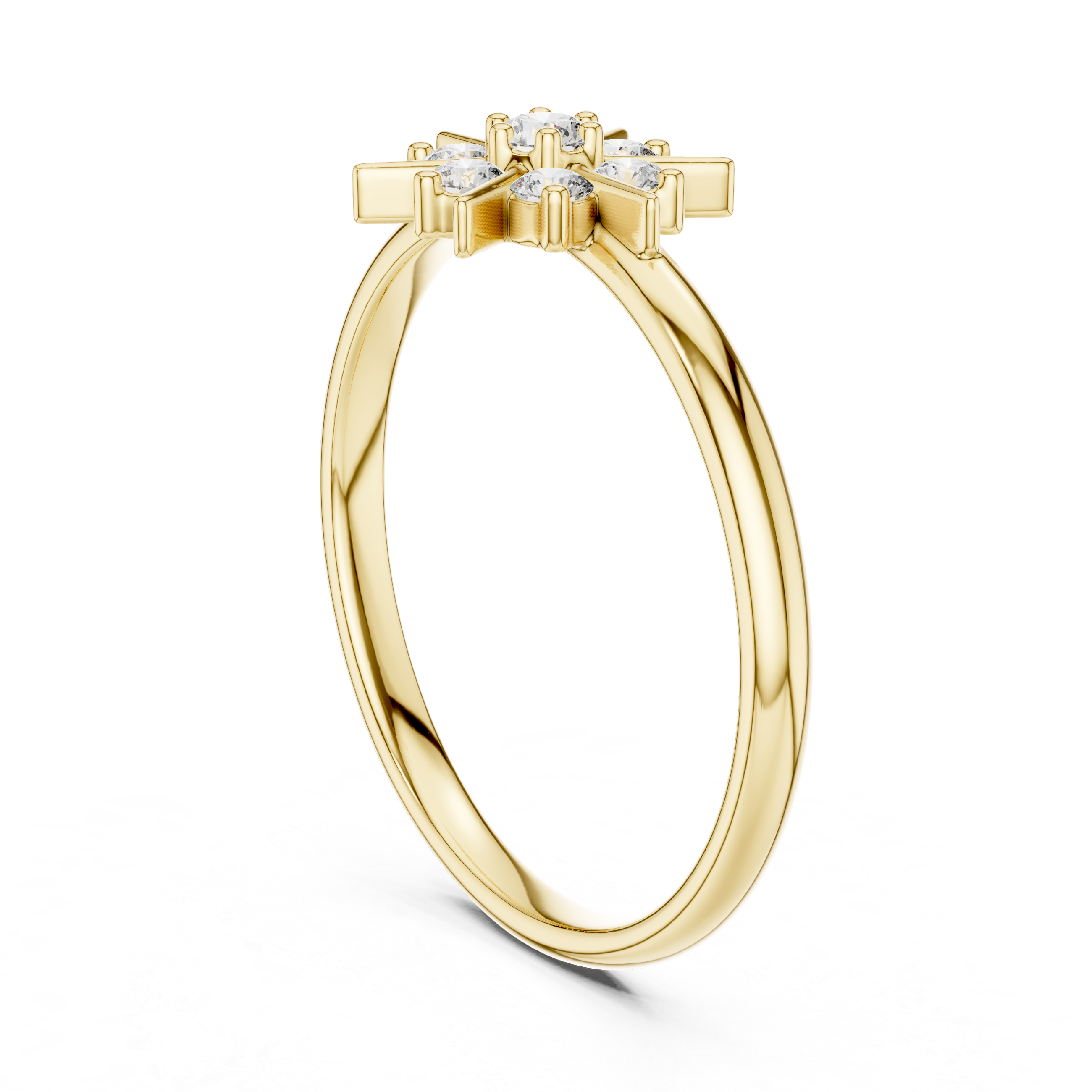 Starburst Cluster Lab-Grown Diamond Ring | 14K ,18K Gold | Kiashaa Jewellery