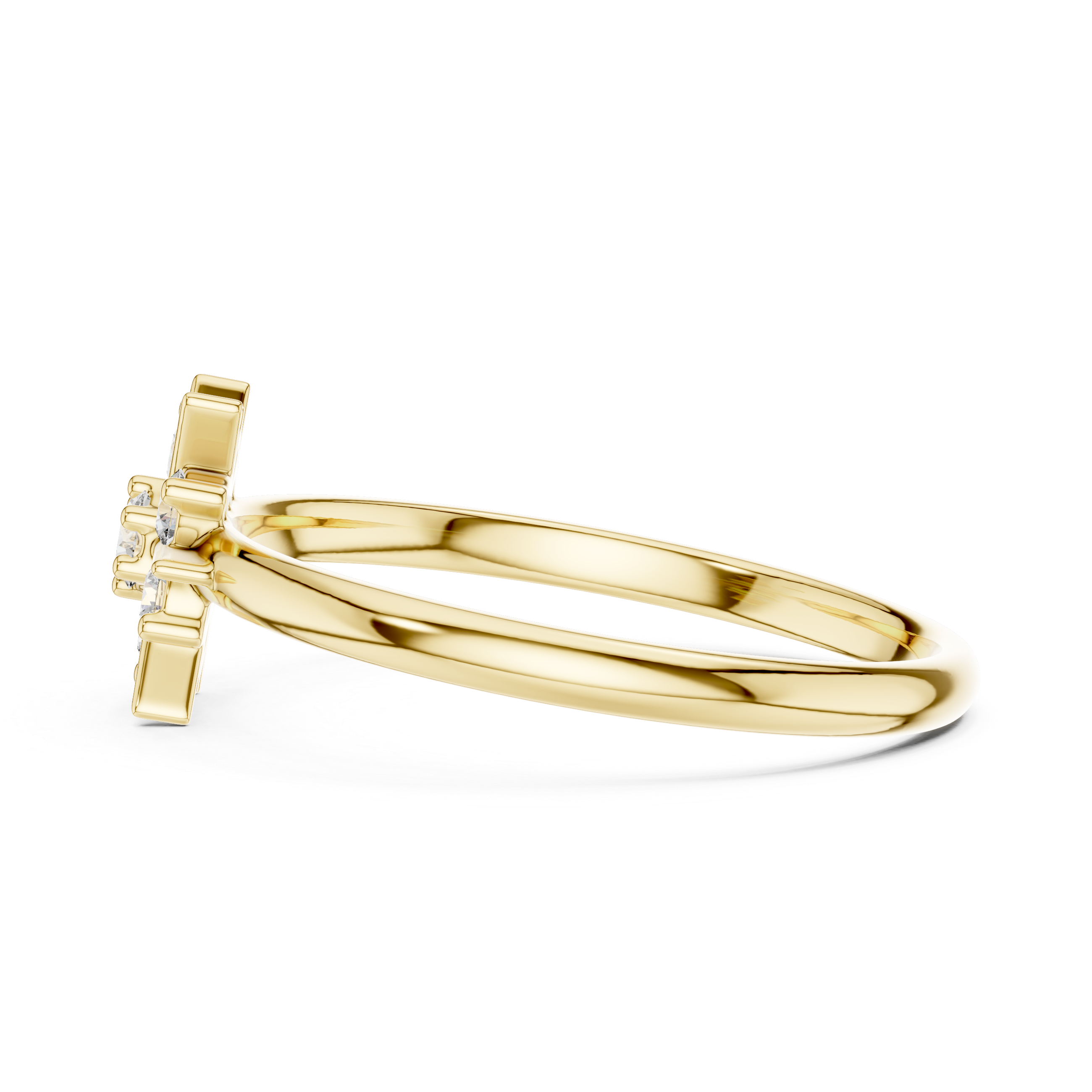 Starburst Cluster Lab-Grown Diamond Ring | 14K ,18K Gold | Kiashaa Jewellery