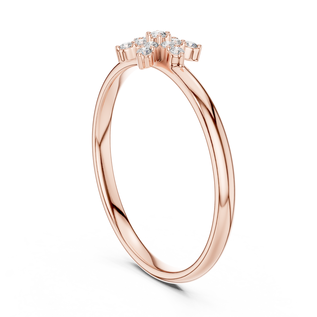 Floral Cluster Lab-Grown Diamond Ring | 14K ,18K Gold | Kiashaa Jewellery