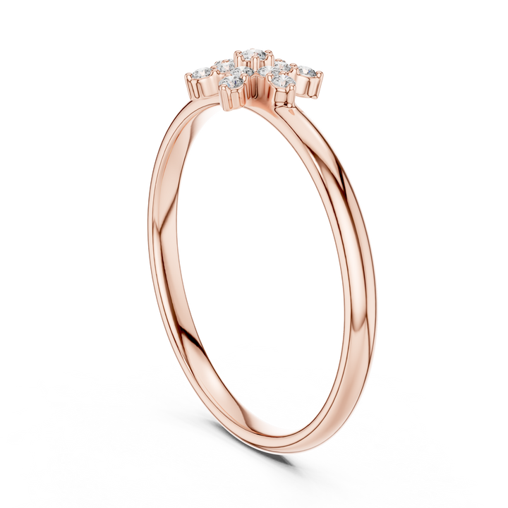 Floral Cluster Lab-Grown Diamond Ring | 14K ,18K Gold | Kiashaa Jewellery